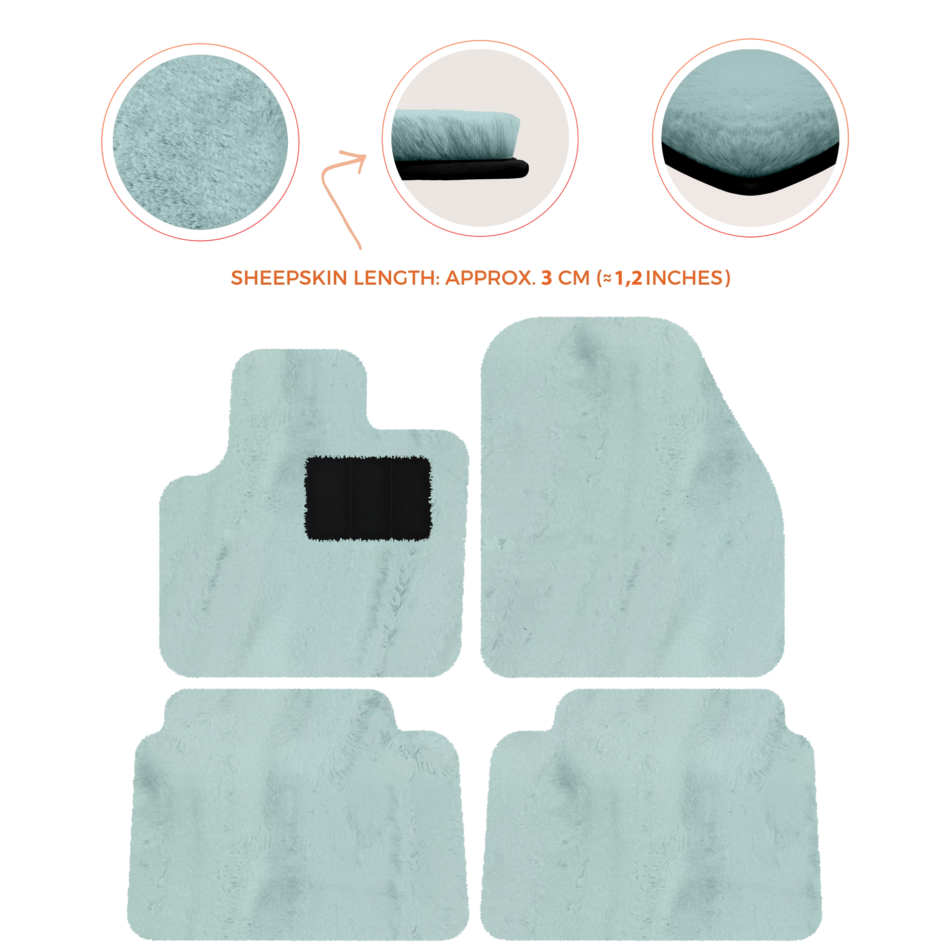 Luxury Sheepskin Floor Mats for Land Rover Discovery Sport (2015-2019)