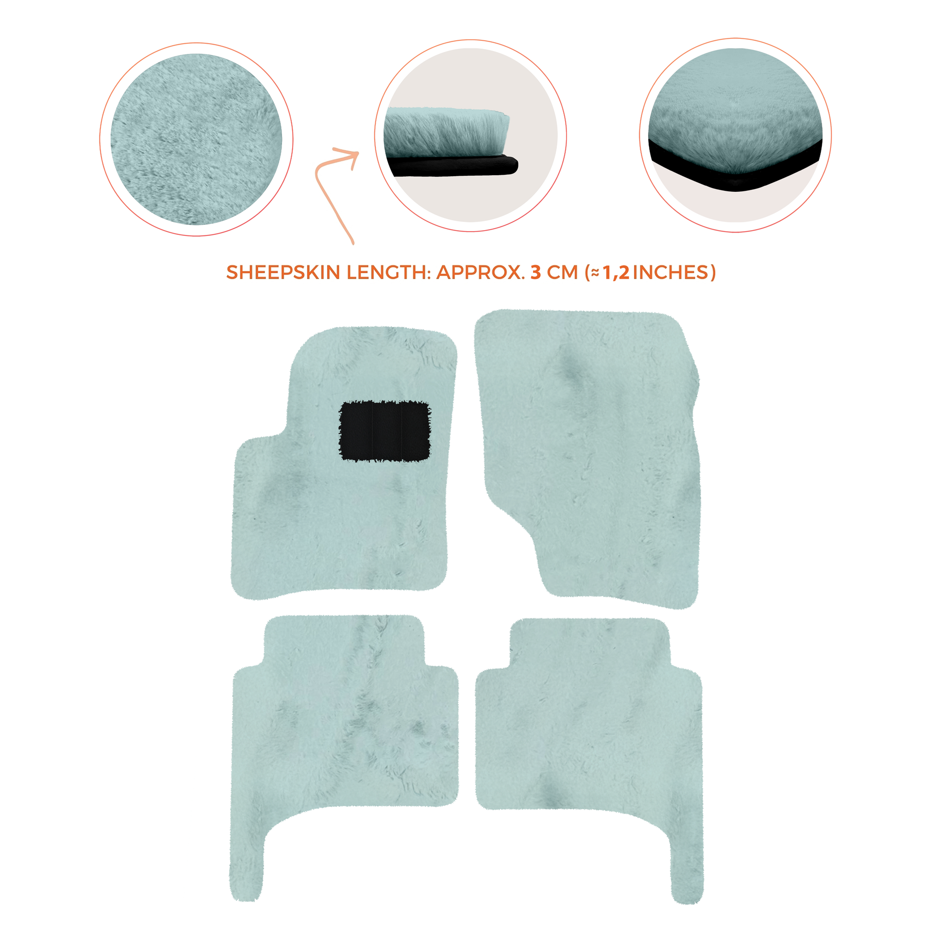 Premium Quality Sheepskin Floor Mats for Porsche 550 (1953-1956)