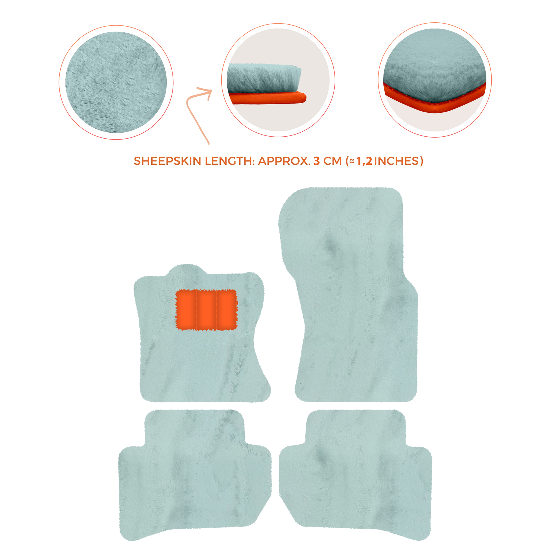 Premium Sheepskin Floor Mats for 2010-2013 Range Rover Sport