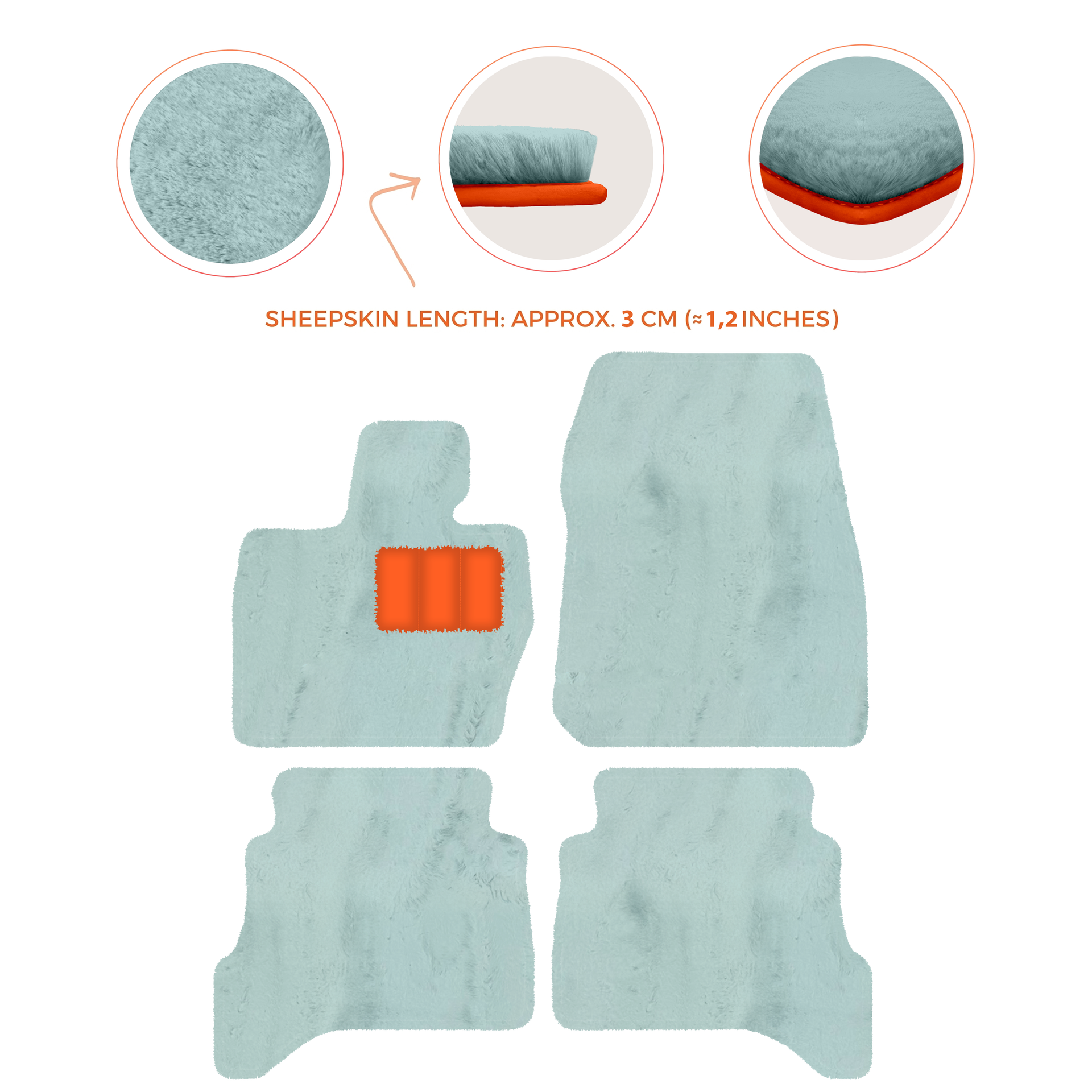 Premium Sheepskin Floor Mats for Range Rover Evoque (2015-2019)