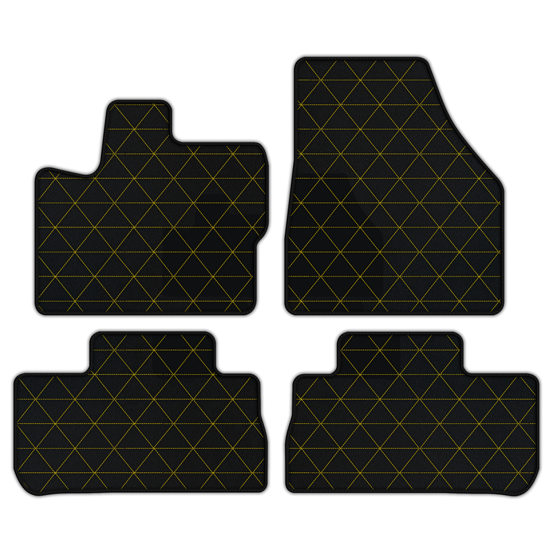 Customizable Leather Floor Mats with Triangle Pattern for Land Rover Freelander (2007-2012)