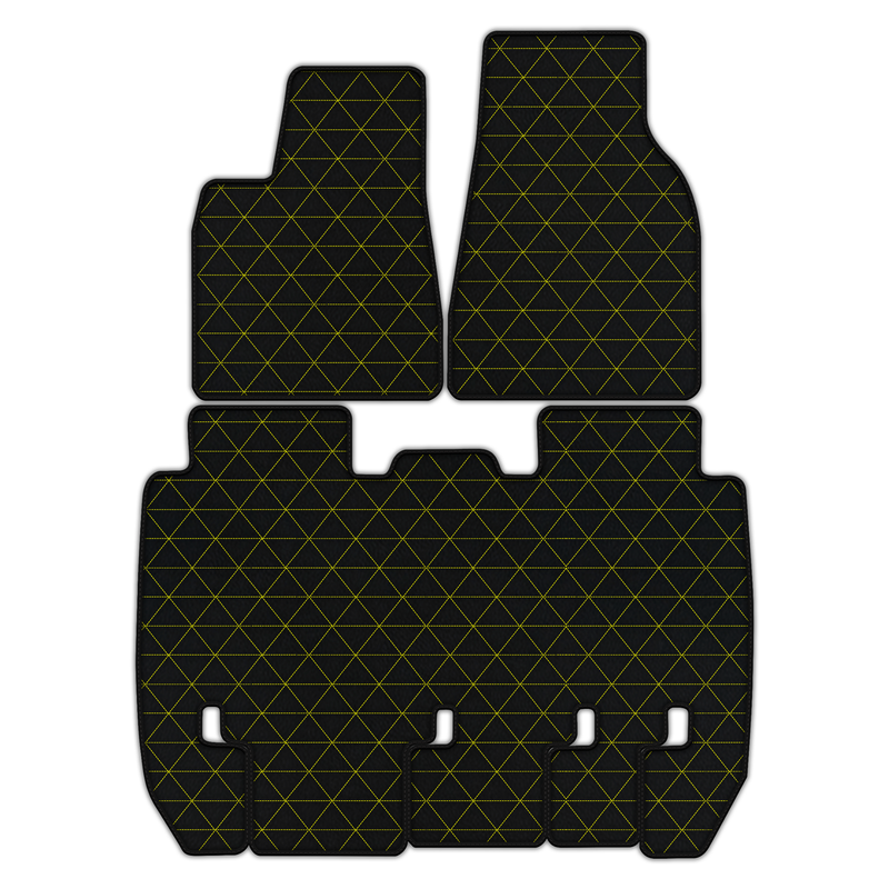 Customizable Leather Floor Mats with Triangle Pattern for Tesla Model X - 5 Seats (2016-2025)