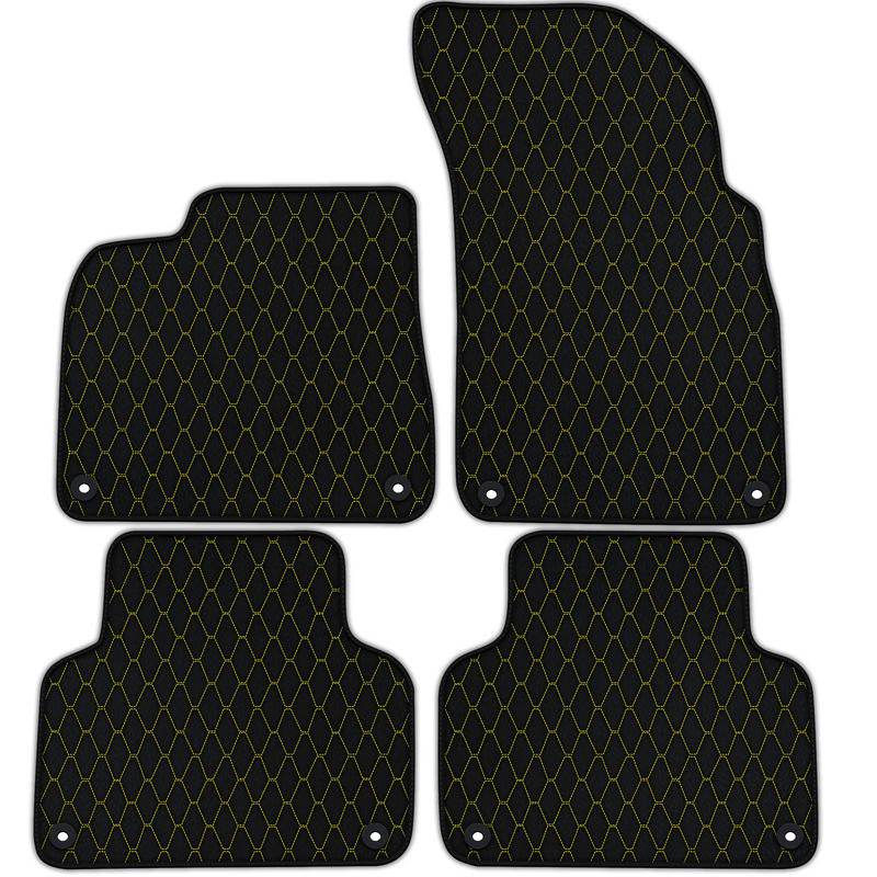 Tappetini per auto in pelle personalizzabili con motivo esagonale verticale per Audi Q7 4L (2006-2015)