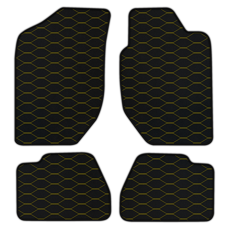 Customizable Leather Floor Mats with Viper Hex Pattern for Land Rover Freelander (1997-2003) Automatic/Manual
