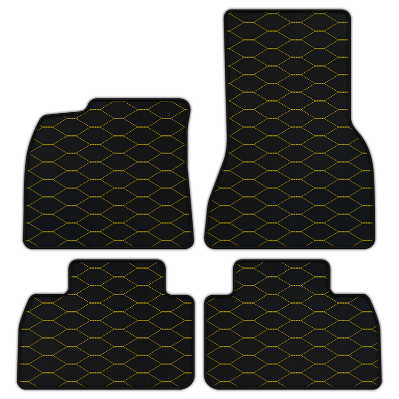 Customizable Leather Floor Mats with Viper Hex Pattern for Porsche Macan EV (2024-2026) Electric SUV