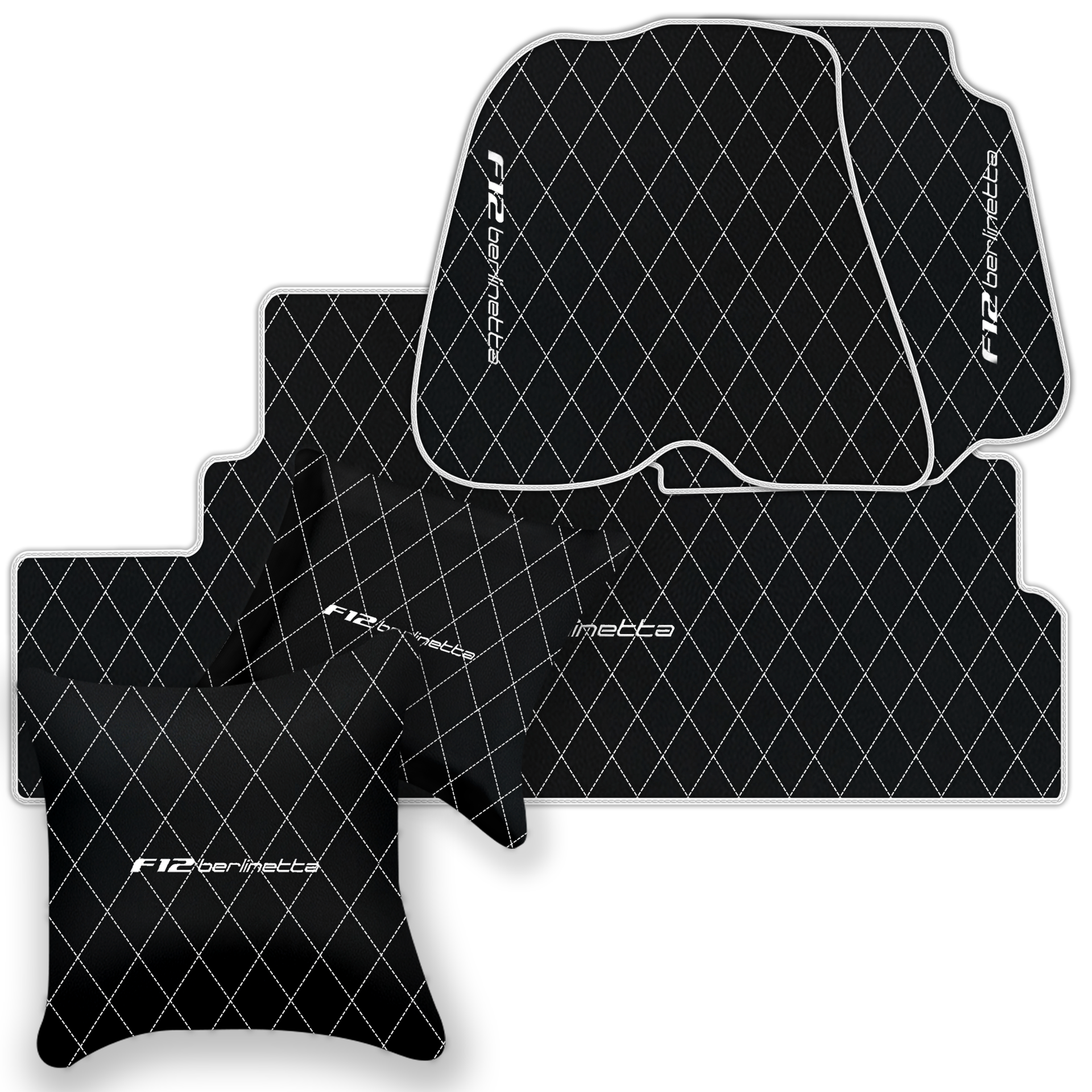 Premium Black Leather Floor Mats for Ferrari California | Full Set