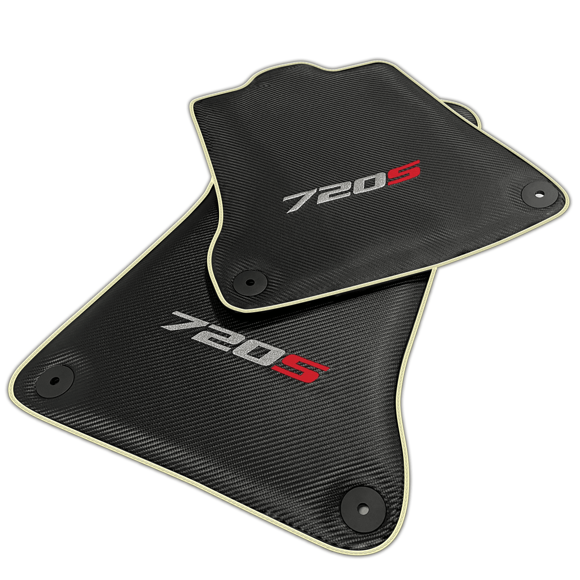 Carbon Fiber Black Floor Mats for McLaren 720S | Various Trim Colors