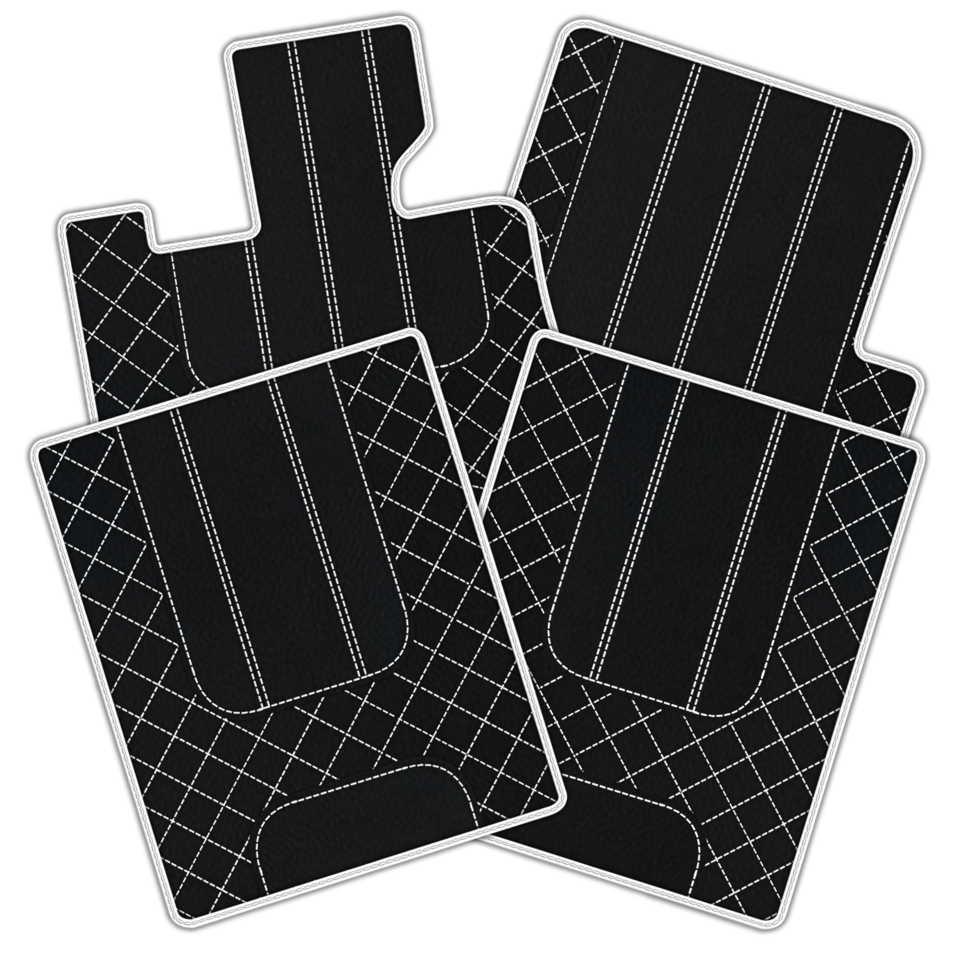 Tappetini per auto in pelle personalizzabili con motivo esagonale intrecciato per Bentley Red Label RL (1998-2009) - AutoWin