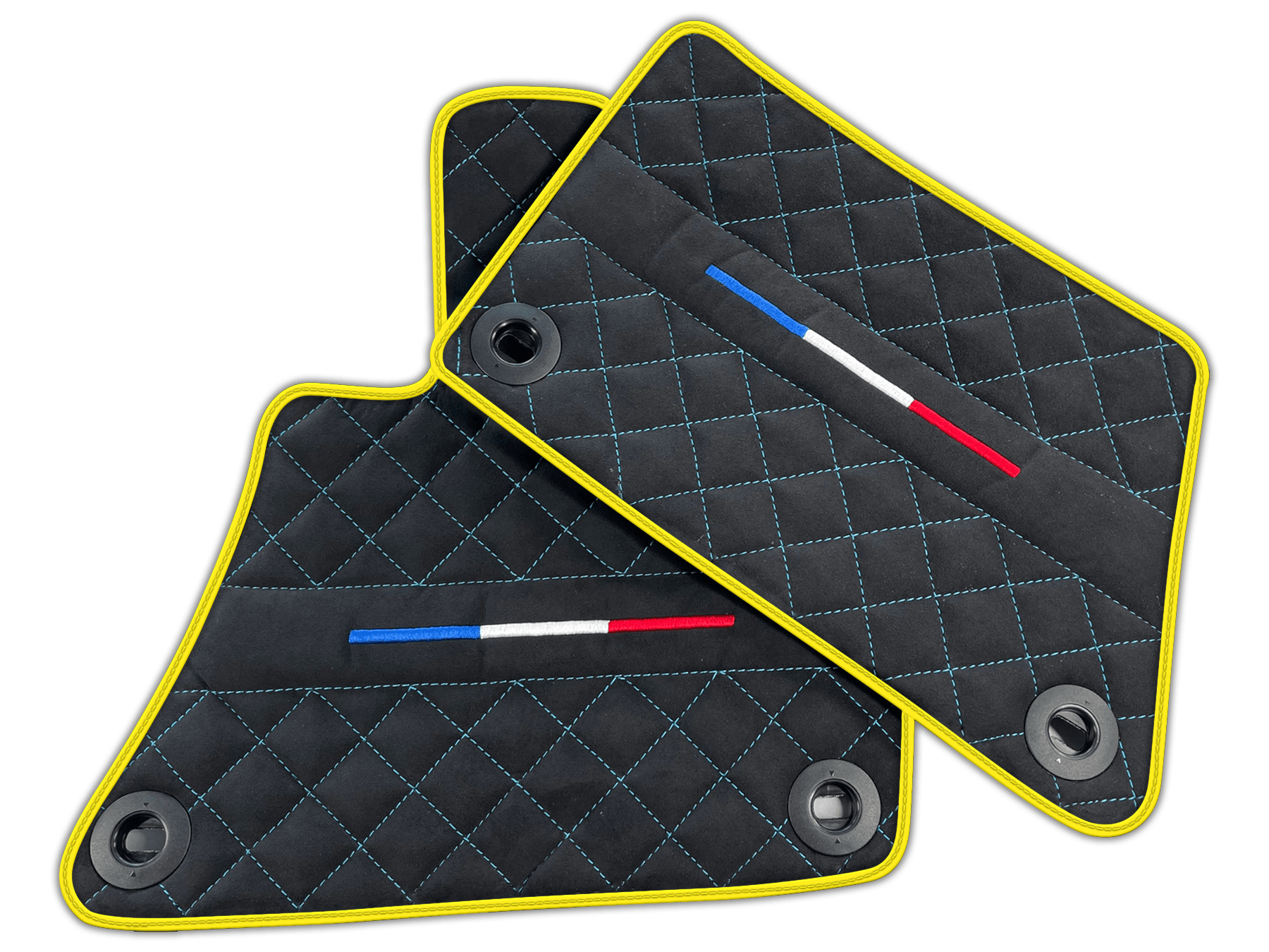 Black Floor Mats for Bugatti Veyron Leather | Various Trim Colors