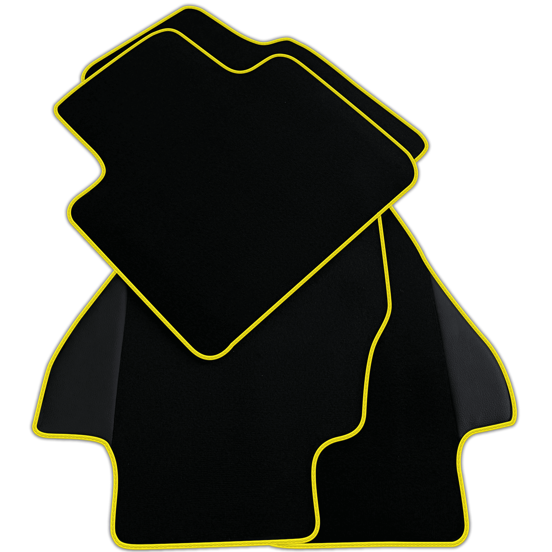 Custom Black Floor Mats for Ferrari Dino 308 GT4 (1973-1979) with Leather