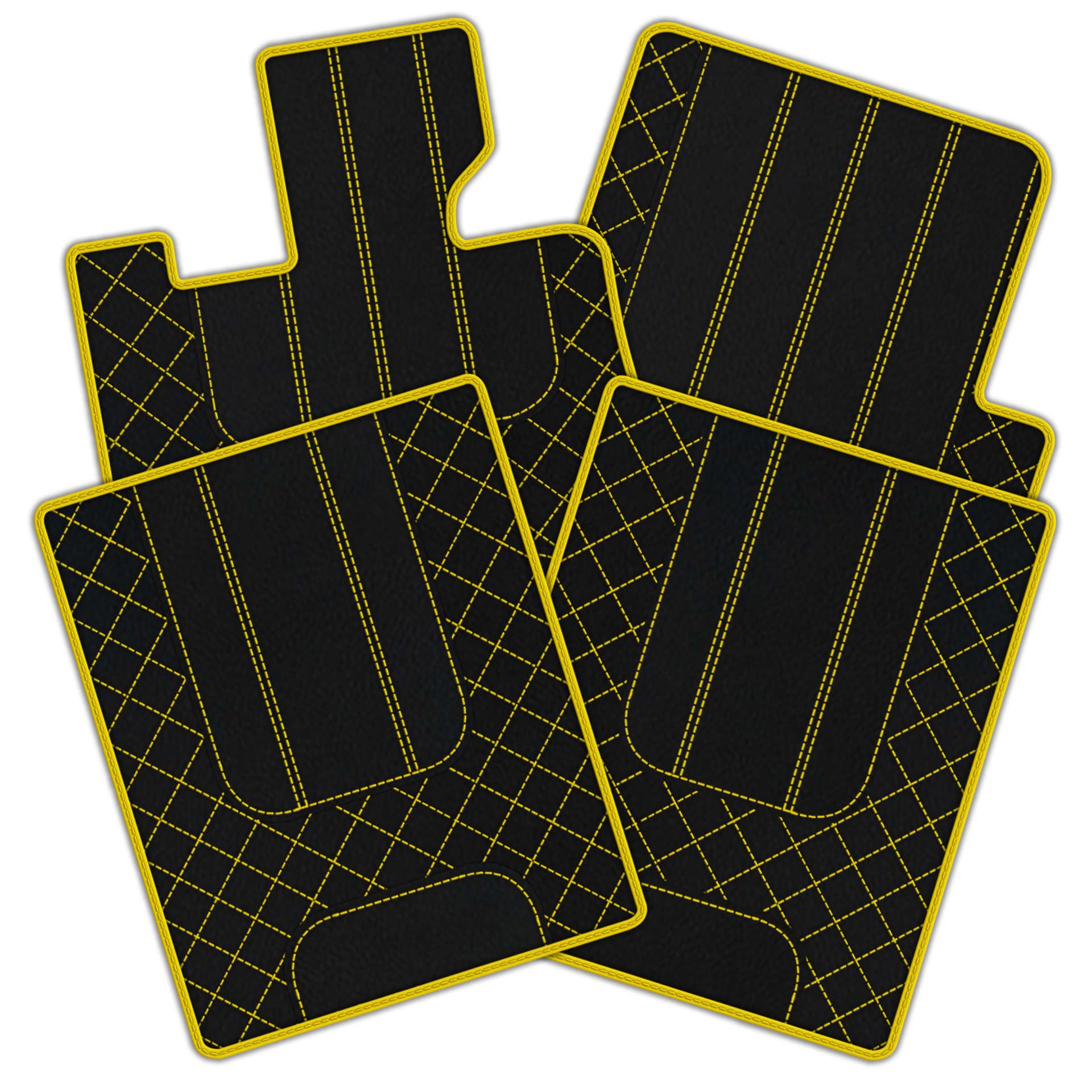 Tappetini per auto in pelle personalizzabili con motivo esagonale intrecciato per Bentley Red Label RL (1998-2009) - AutoWin