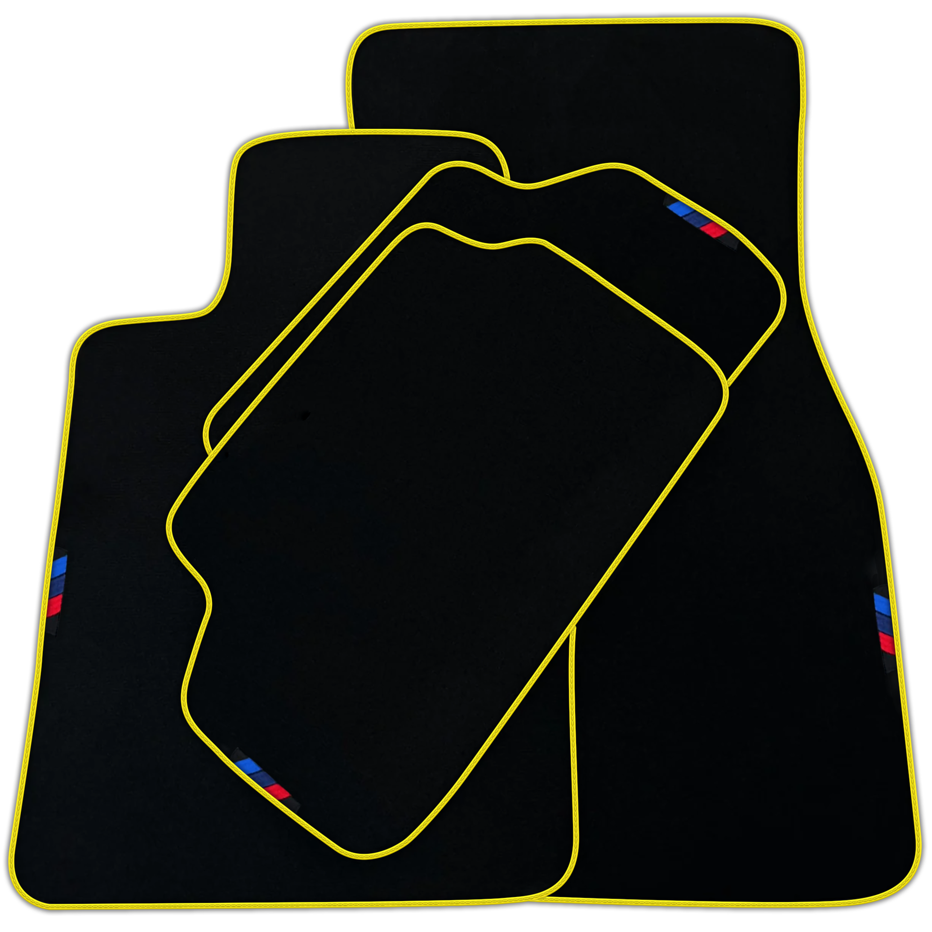 Black Floor Mats For BMW 1 Series E82 | Orange Trim | Various Trim Colors