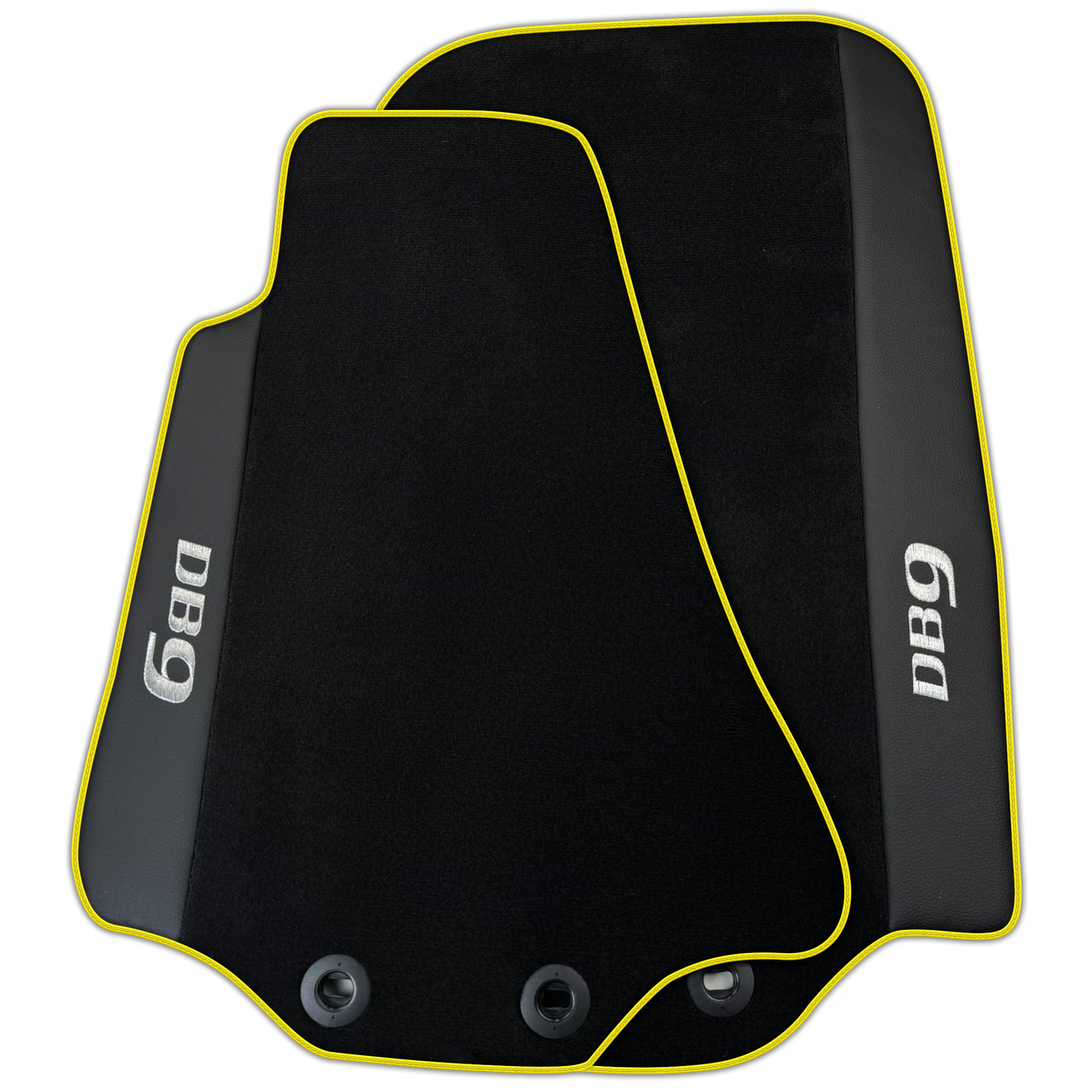 Black Floor Mats for Aston Martin DB9 (2004-2016) with Leather