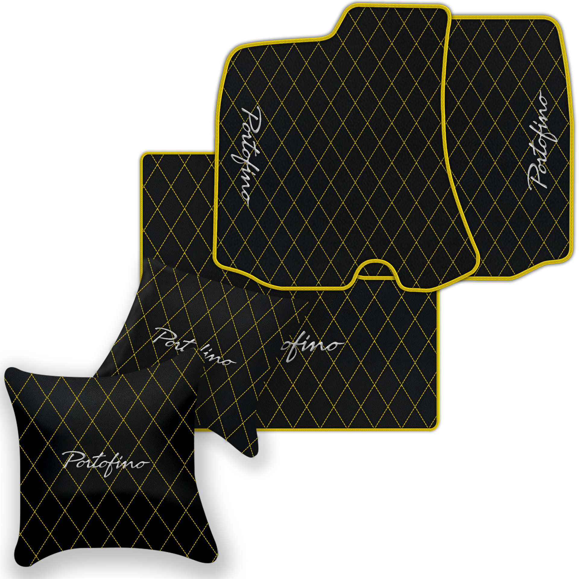 Custom Black Leather Floor Mats for Ferrari 812 Superfast (2018-2023)