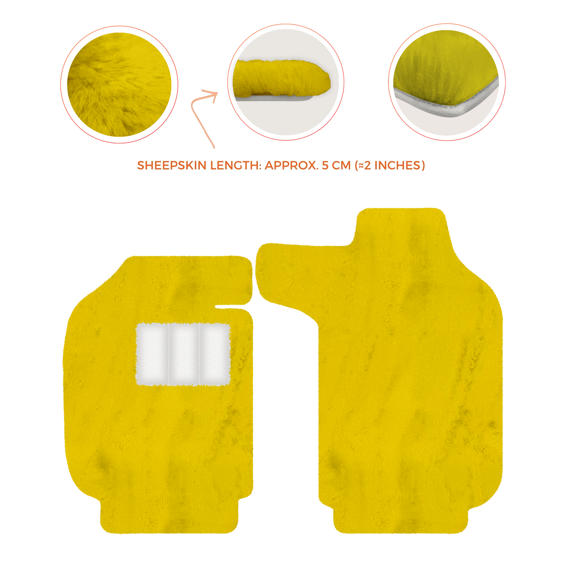 Sheepskin Floor Mats for Porsche 911 SC (1978-1984) - Sheepskin Length, Various Color Options - AutoWin