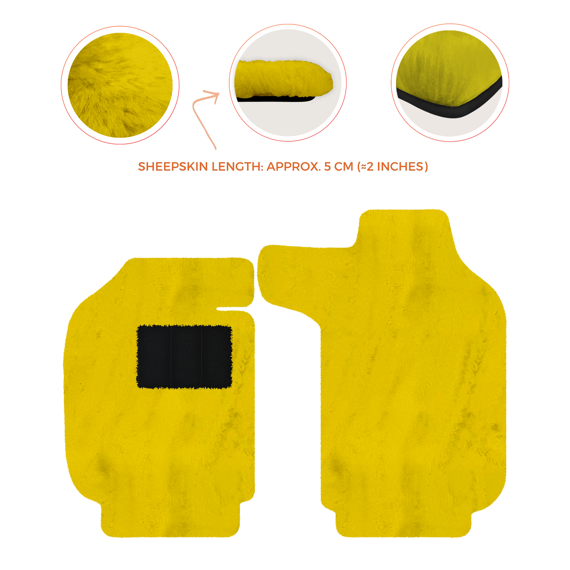 Sheepskin Floor Mats for Porsche 911 SC (1978-1984) - Sheepskin Length, Various Color Options - AutoWin