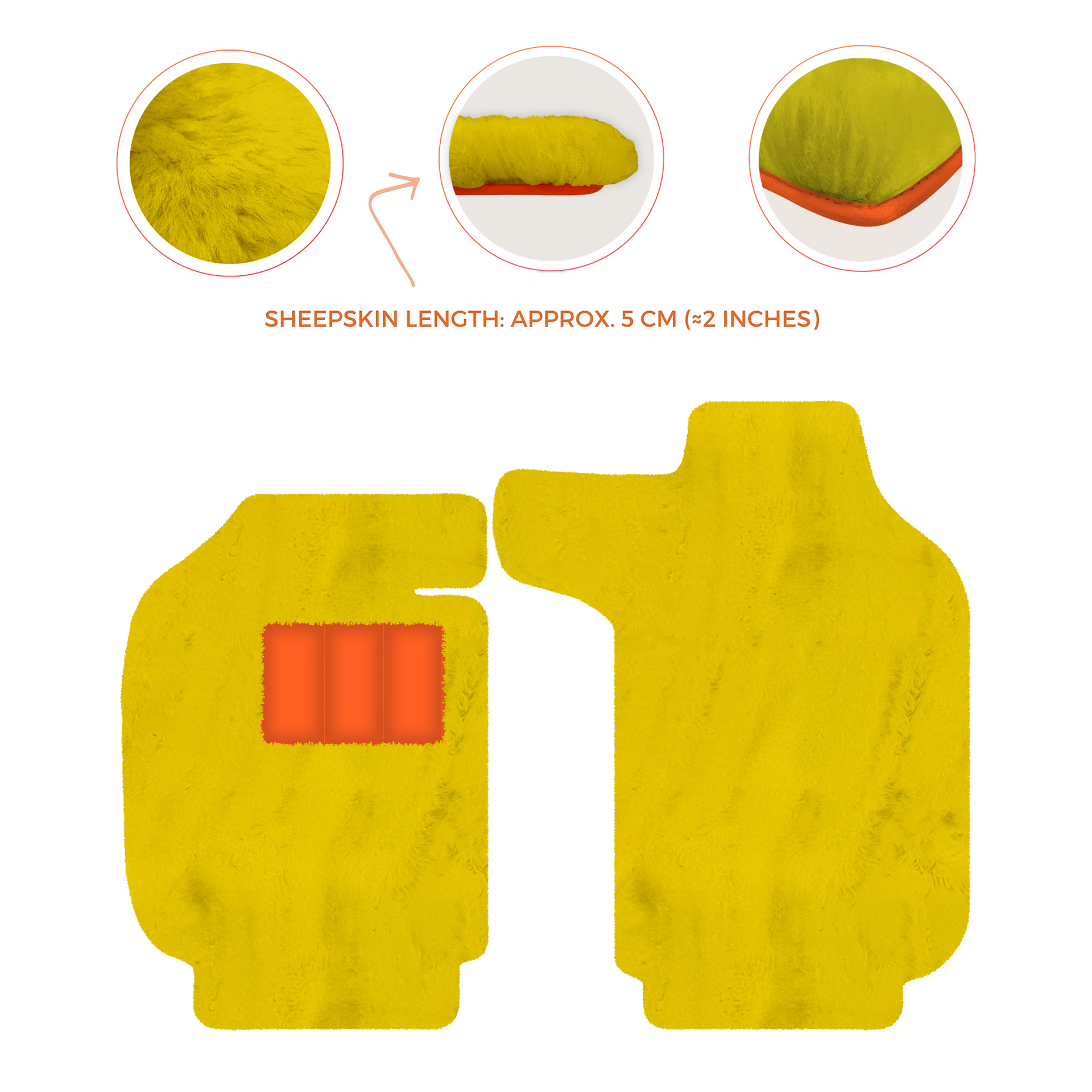 Sheepskin Floor Mats for Porsche 911 SC (1978-1984) - Sheepskin Length, Various Color Options - AutoWin