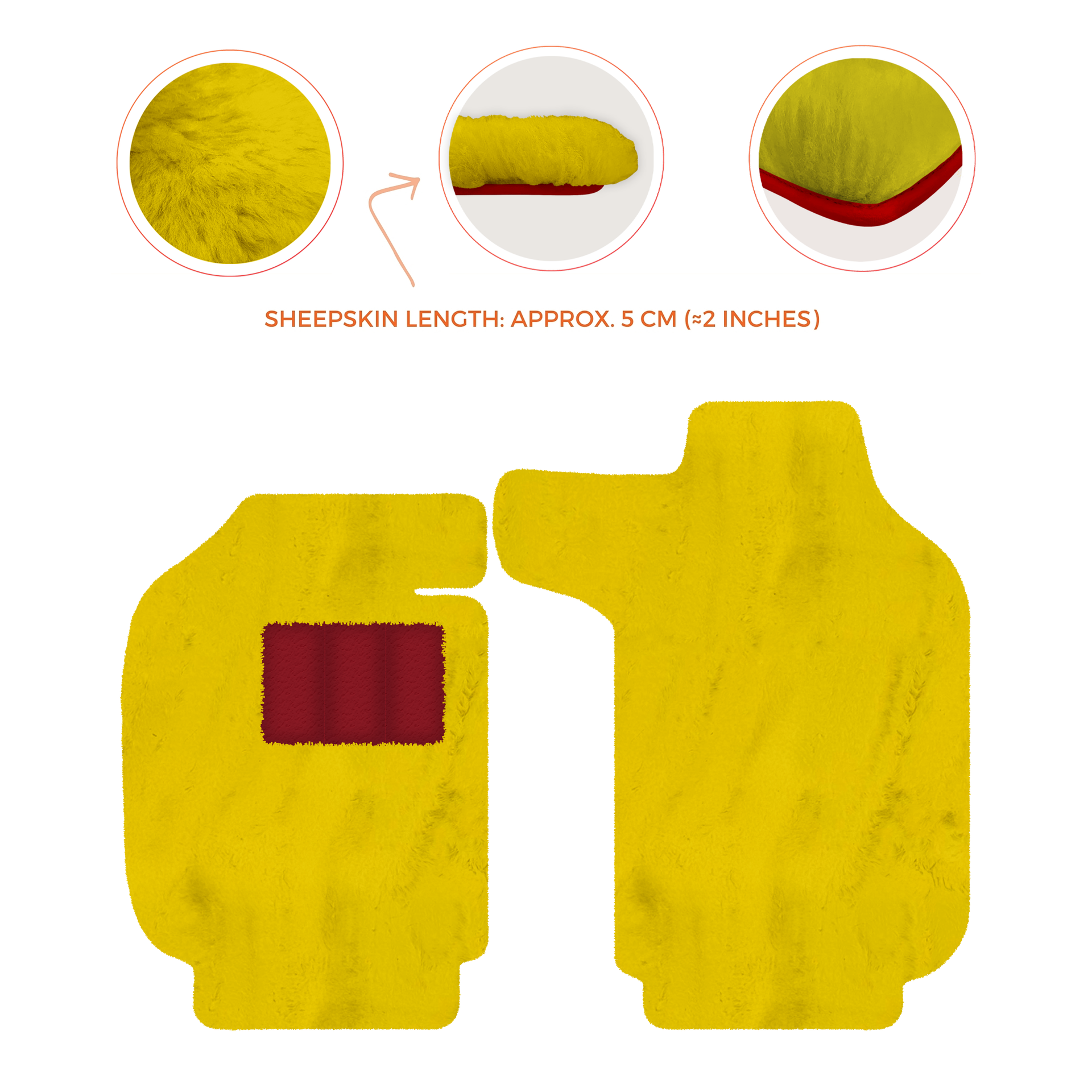 Sheepskin Floor Mats for Porsche 911 SC (1978-1984) - Sheepskin Length, Various Color Options - AutoWin