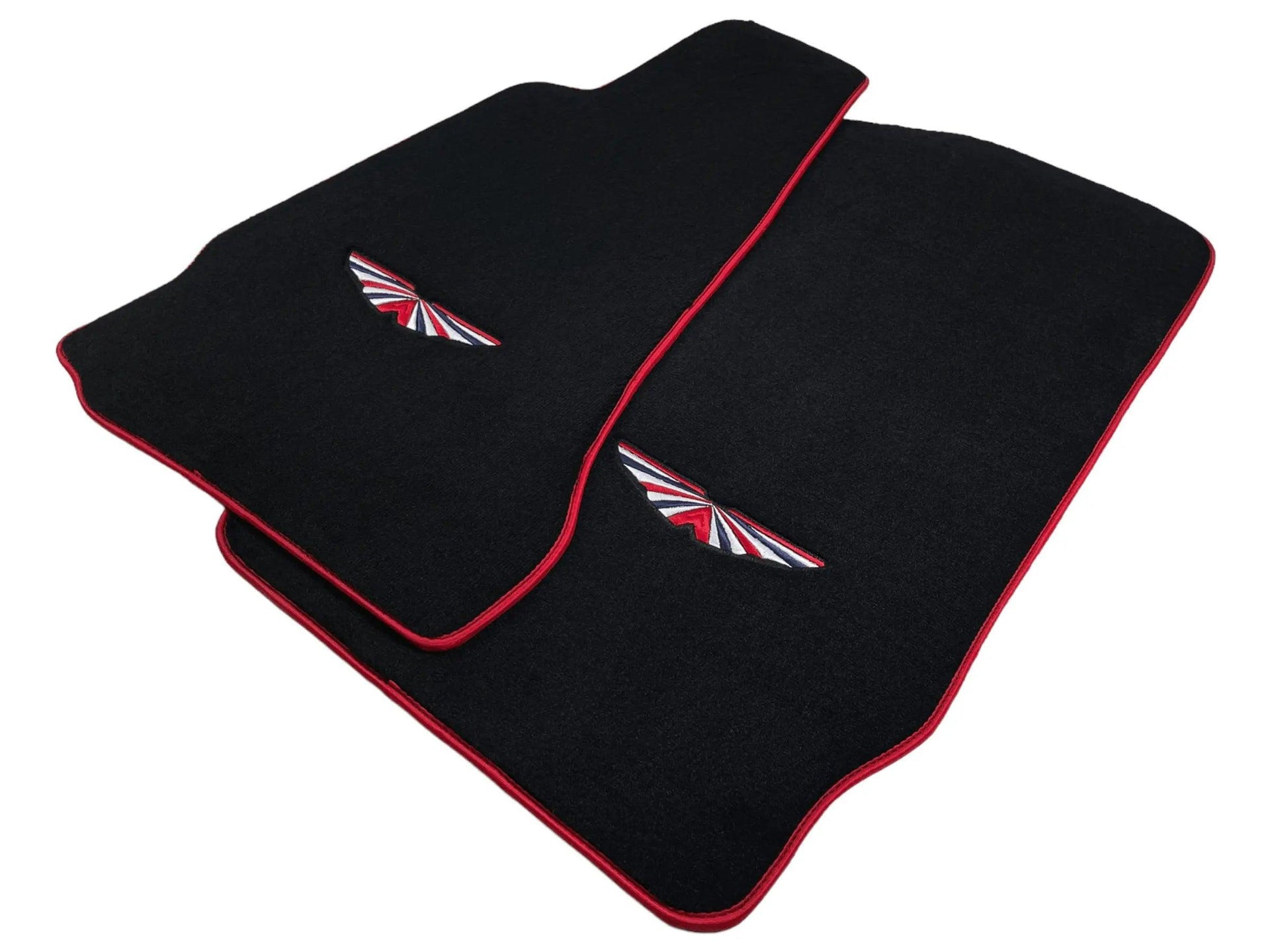 Black Floor Mats For Aston Martin DB9 (2004-2016) Red Trim - AutoWin