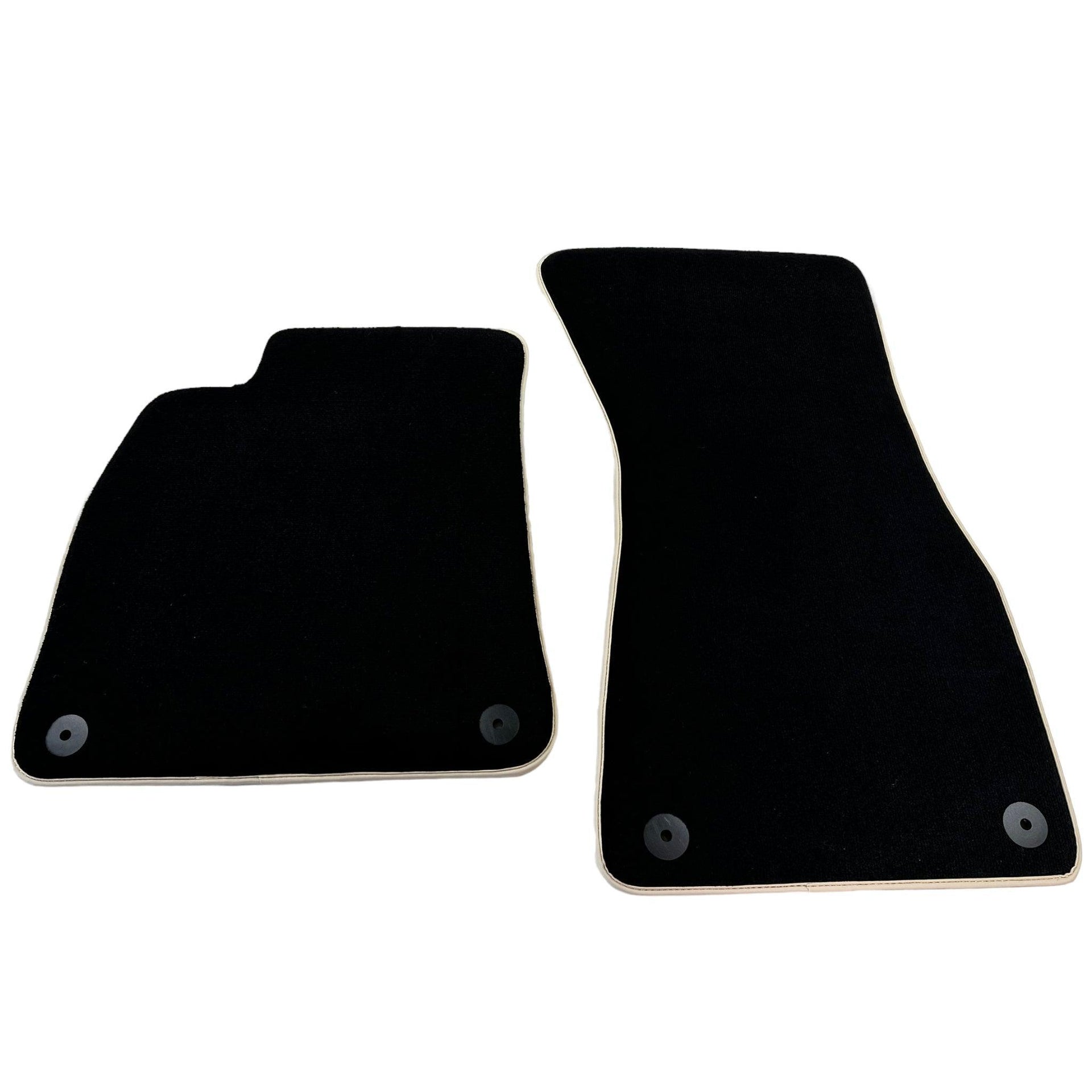 Black Floor Mats For Audi A6 - C8 Sedan (2018-2023) Beige Trim - AutoWin
