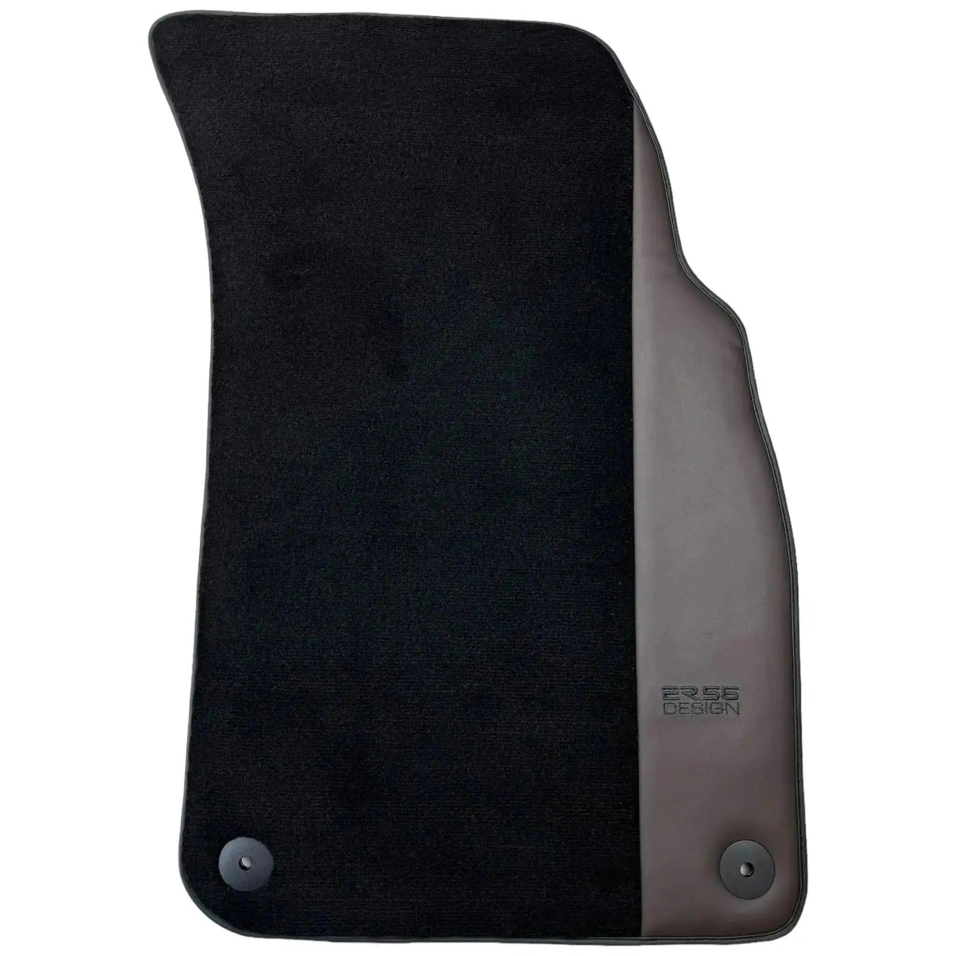 Black Floor Mats for Audi Q8 e-tron Sportback (2023-2025) with Dark Brown Leather | ER56 Design - AutoWin