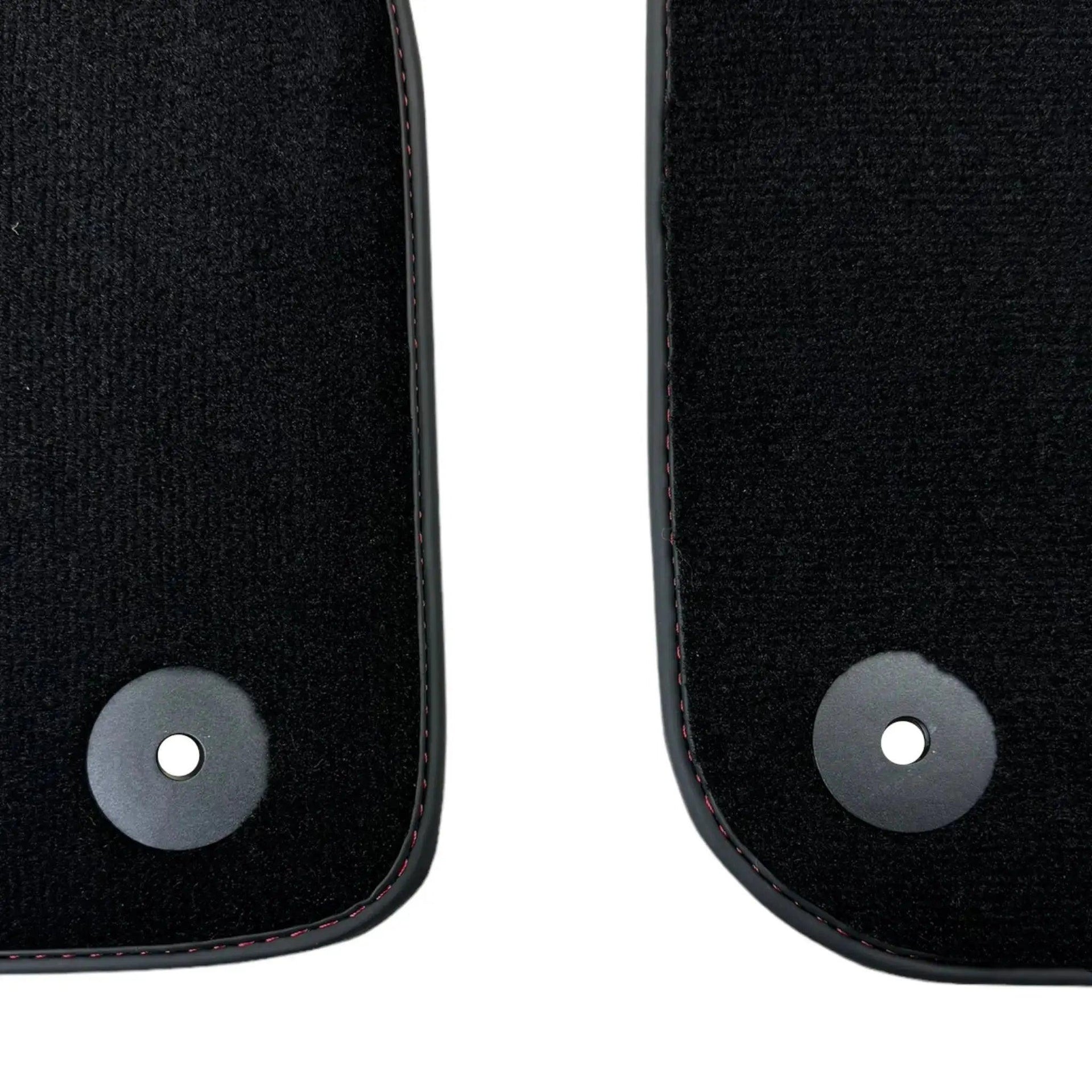 Black Floor Mats for Audi Q8 e-tron Sportback (2023-2025) with Red Leather | ER56 Design - AutoWin