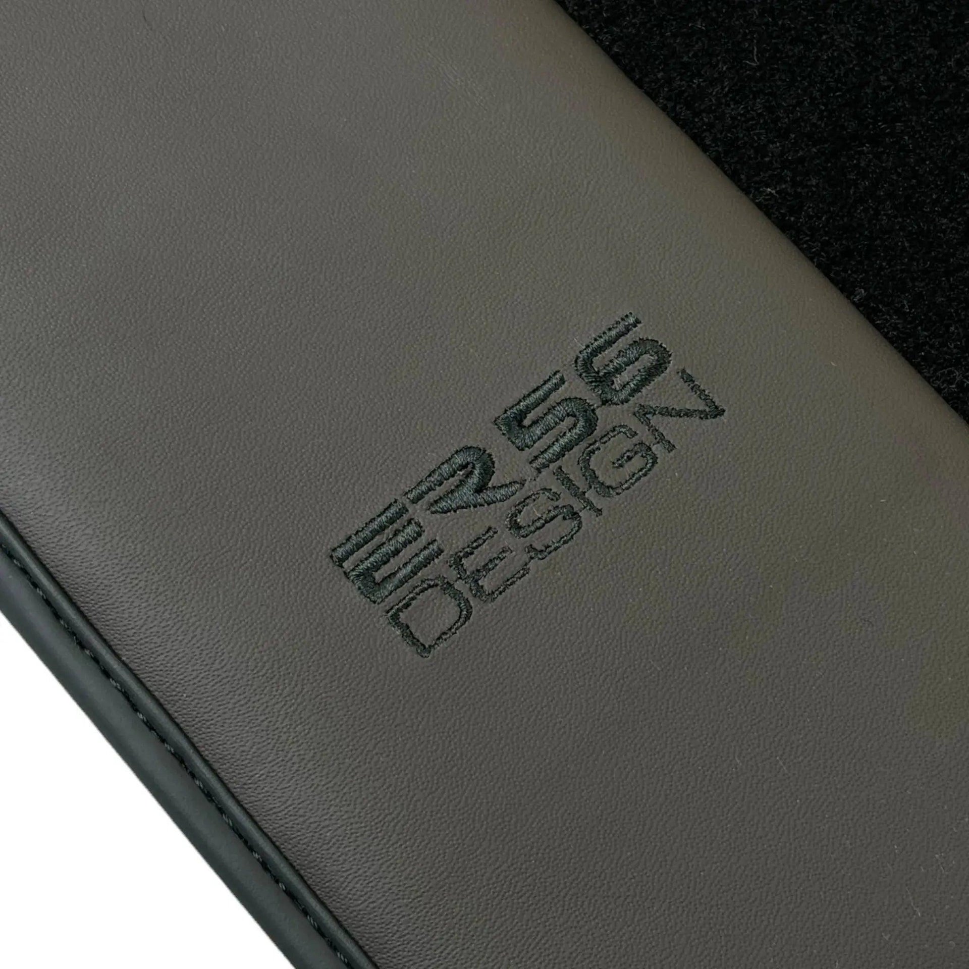 Black Floor Mats for Bentley Bentayga (2015-2023) with Dark Brown Leather | ER56 Design - AutoWin