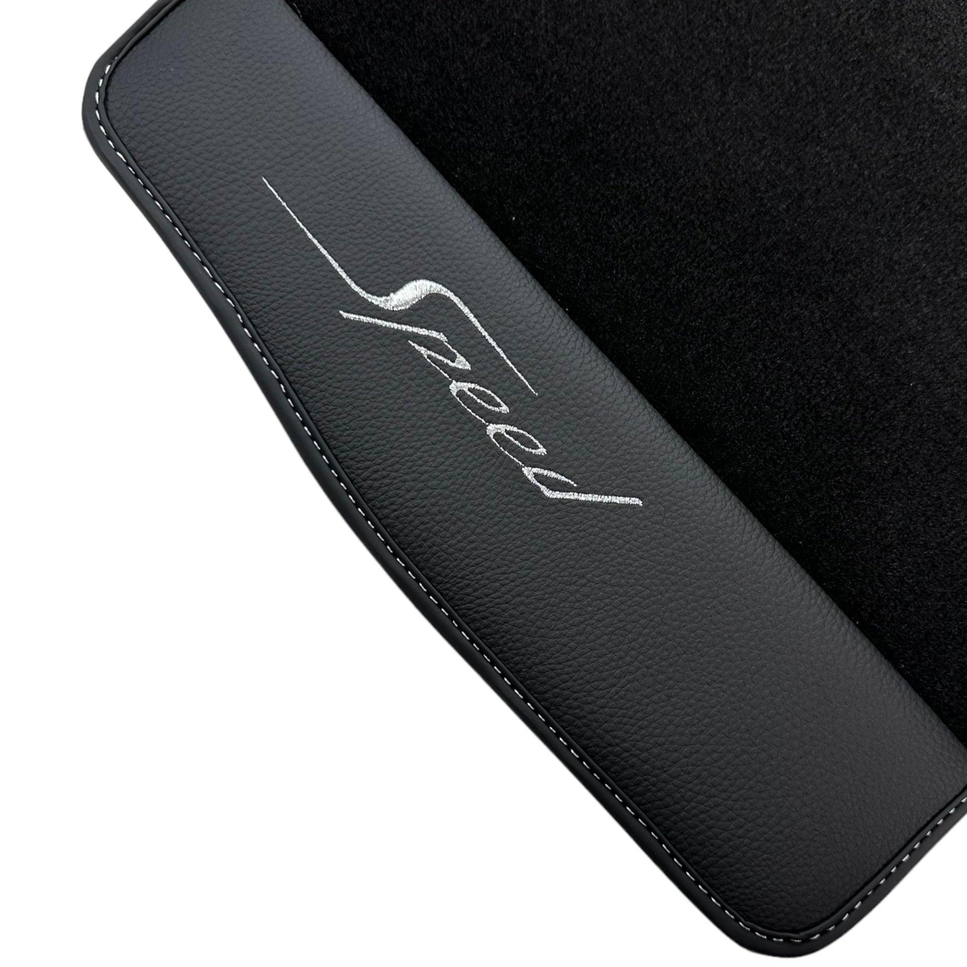 Black Floor Mats For Bentley Continental GT Speed (2011–2018) with Leather - AutoWin