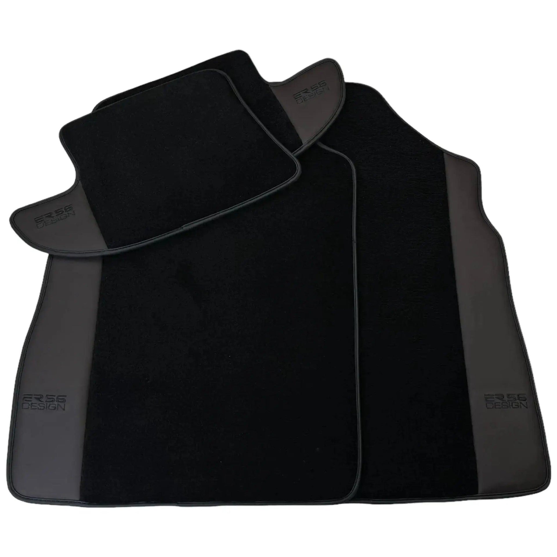 Black Floor Mats for Bentley Continental GTC (2018–2023) with Dark Brown Leather | ER56 Design - AutoWin