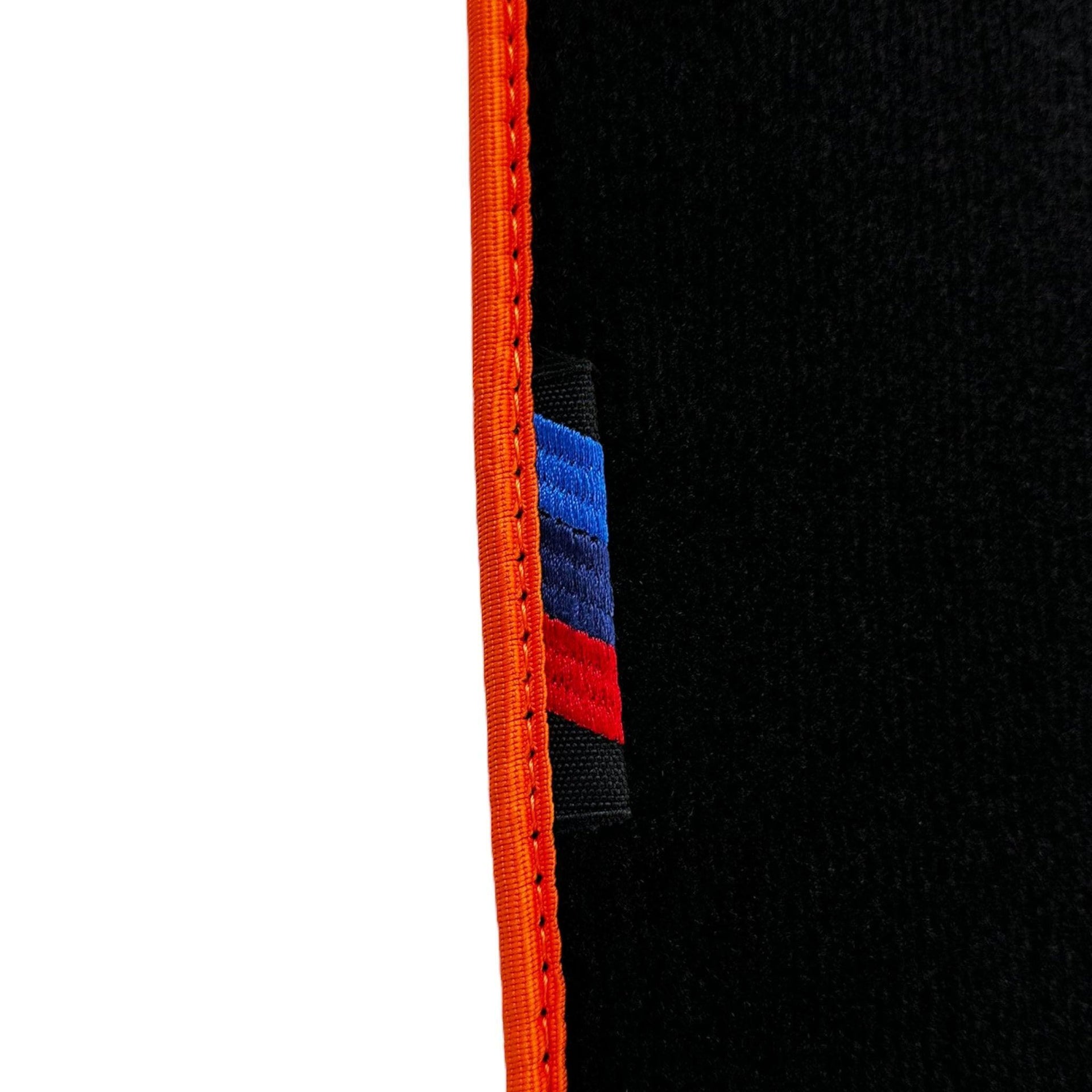 Black Floor Mats For BMW G60 (2023-2026) Sedan | Orange Trim - AutoWin
