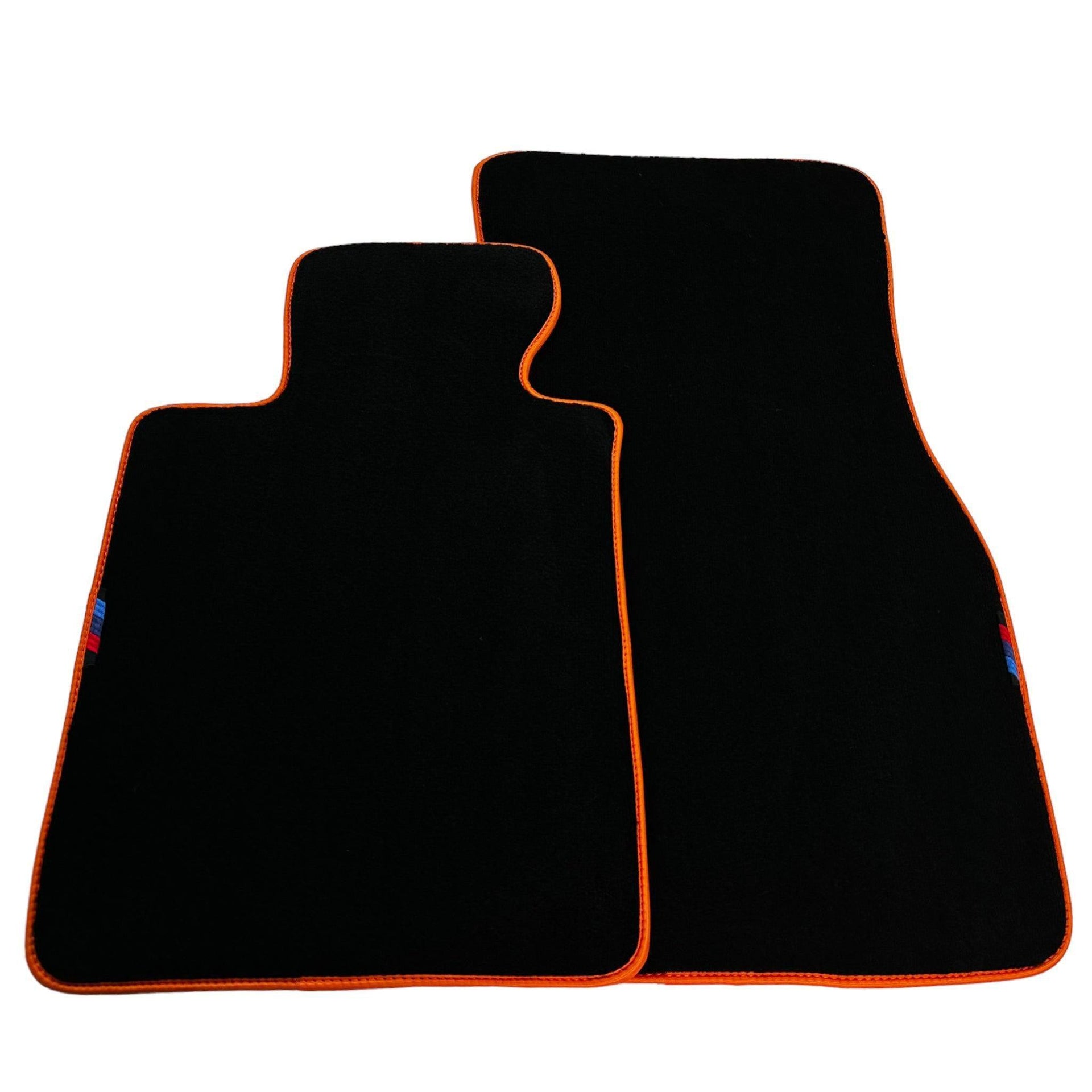 Black Floor Mats For BMW G60 (2023-2026) Sedan | Orange Trim - AutoWin