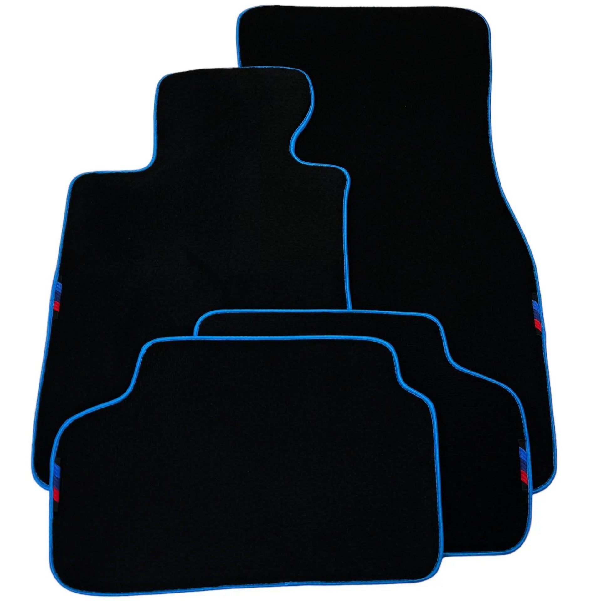 Black Floor Mats For BMW F74 Gran Coupe (2025-2026) | Sky Blue Trim - AutoWin