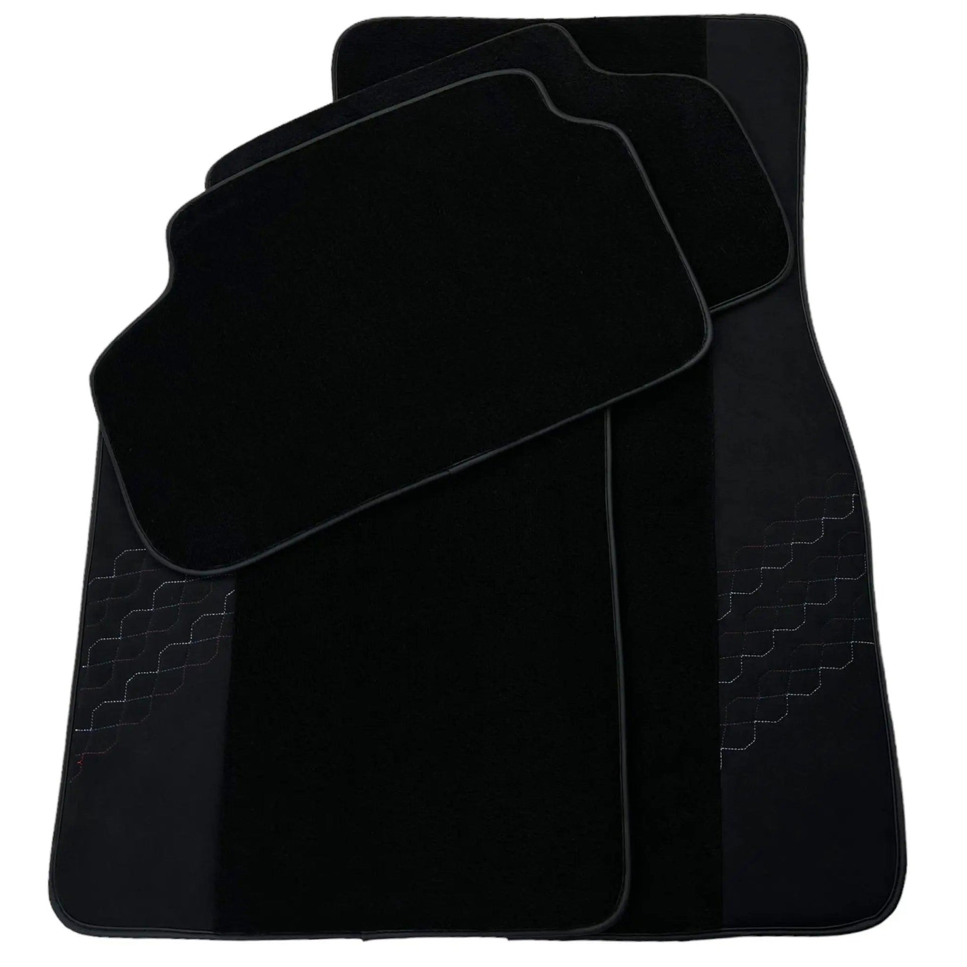 Black Floor Mats for BMW 5 Series G30 Sedan (2016-2023) with Alcantara Leather - AutoWin
