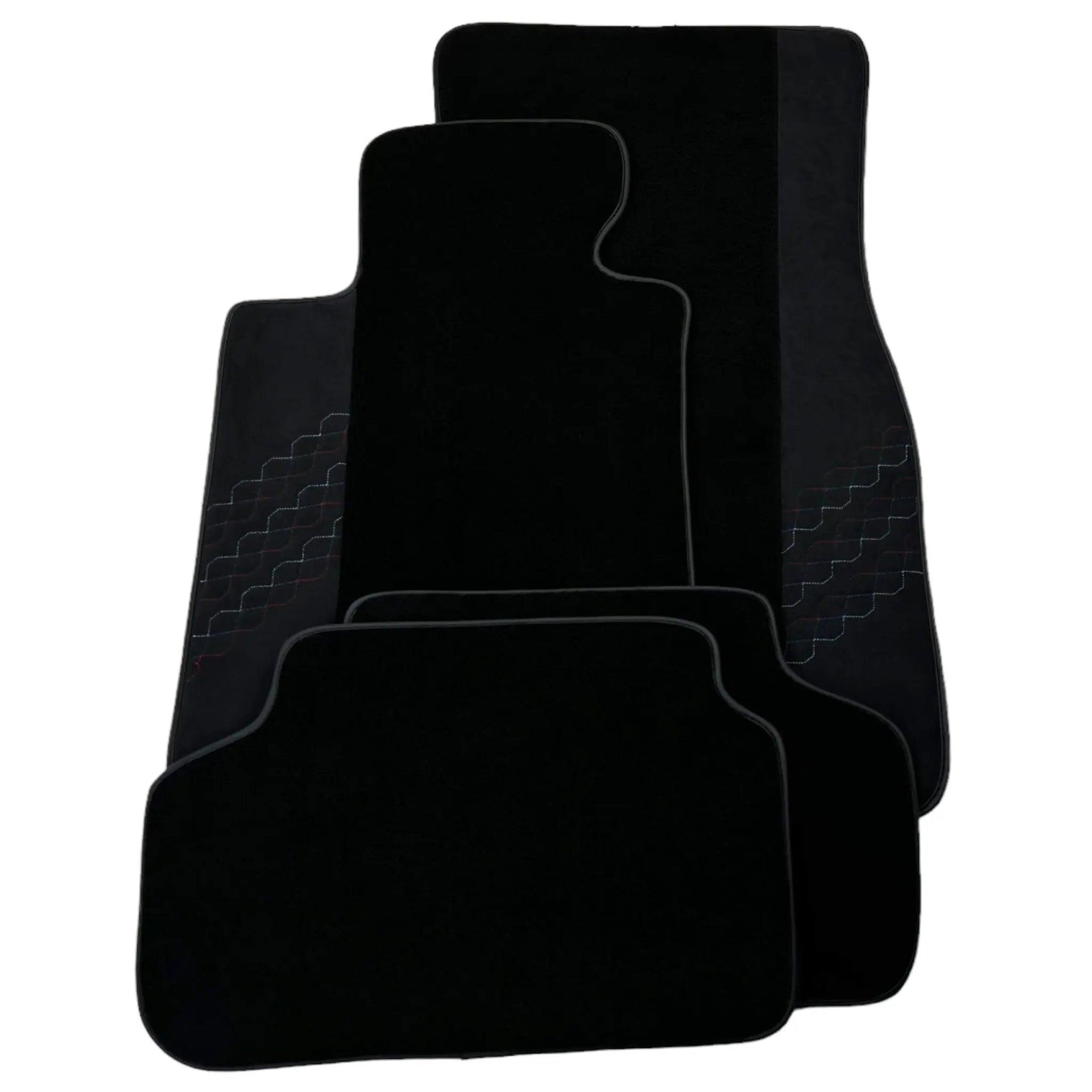 Black Floor Mats for BMW 1 Series 1 Series with Alcantara Leather - AutoWin