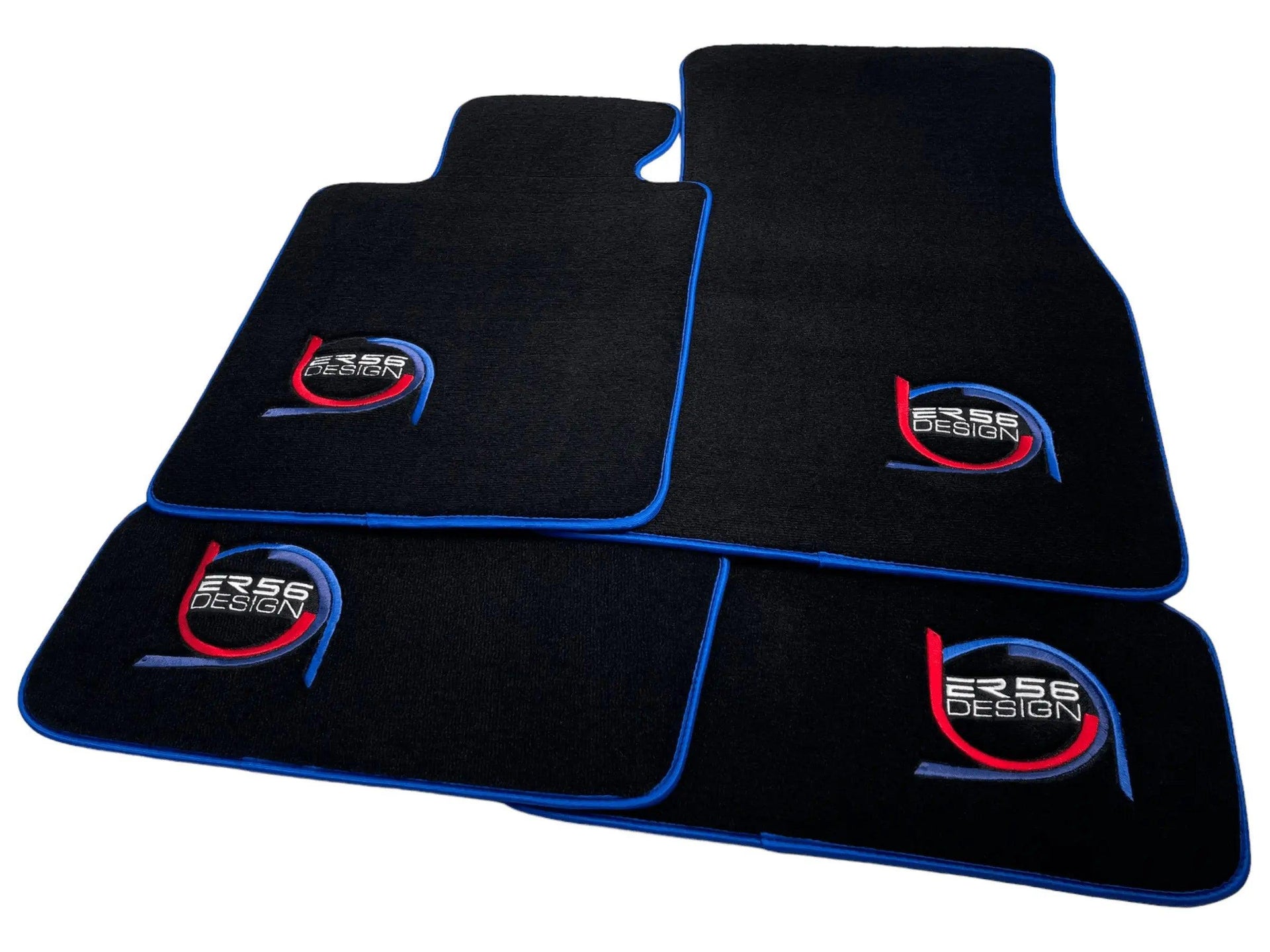 Black Floor Mats For BMW M3 E92 ER56 Design Limited Edition Blue Trim - AutoWin