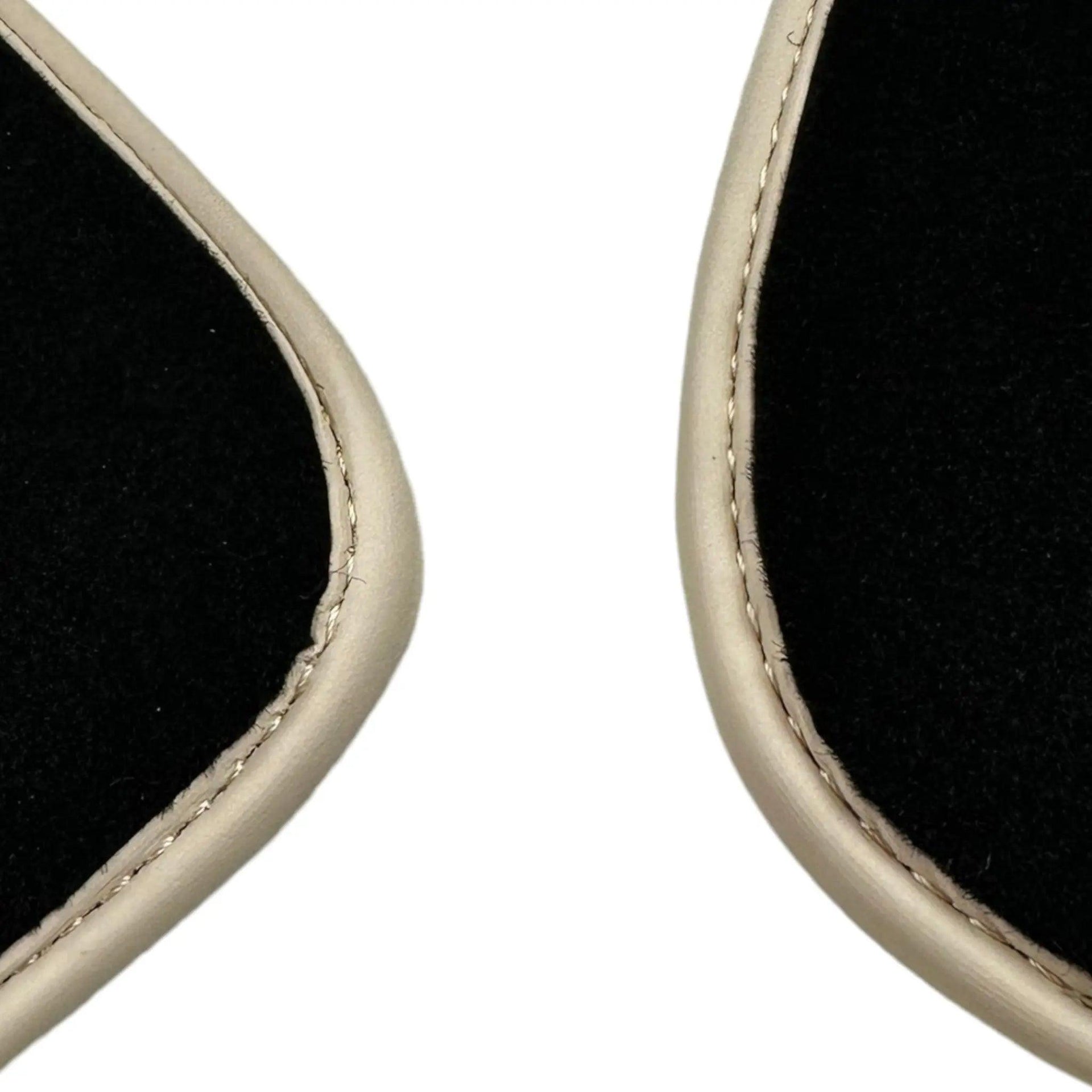 Black Floor Mats For BMW Z4 Series E89 With Color Stripes and Beige Trim Tailored Set Perfect Fit - AutoWin