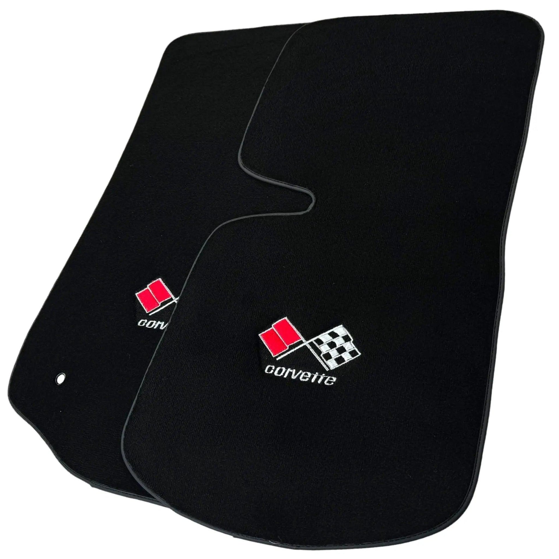 Black Floor Mats for Chevrolet Corvette C3 (1968-1982) | Black Trim - AutoWin