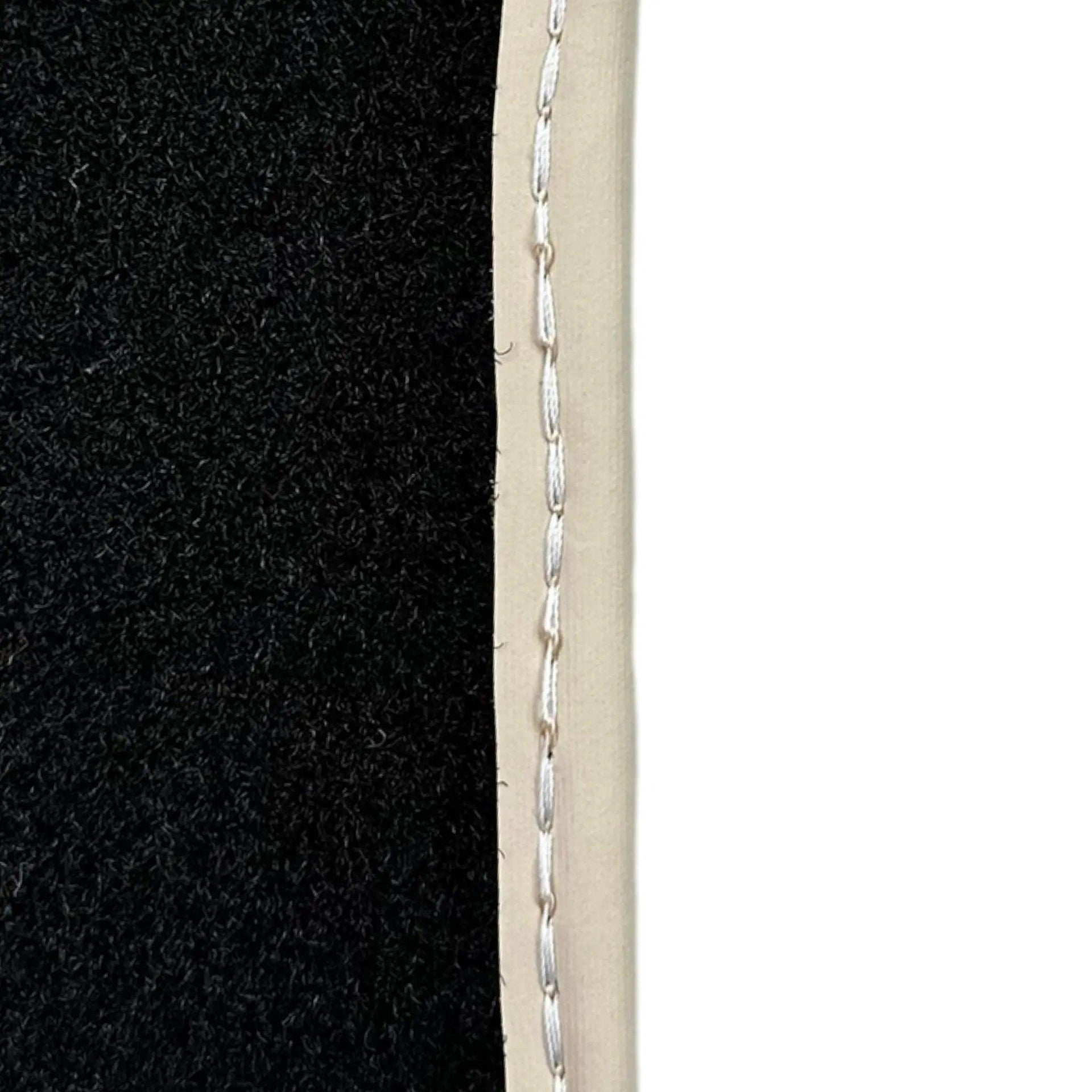 Black Floor Mats For Chevrolet Corvette C7 Convertible (2014-2019) with Beige Trim - AutoWin