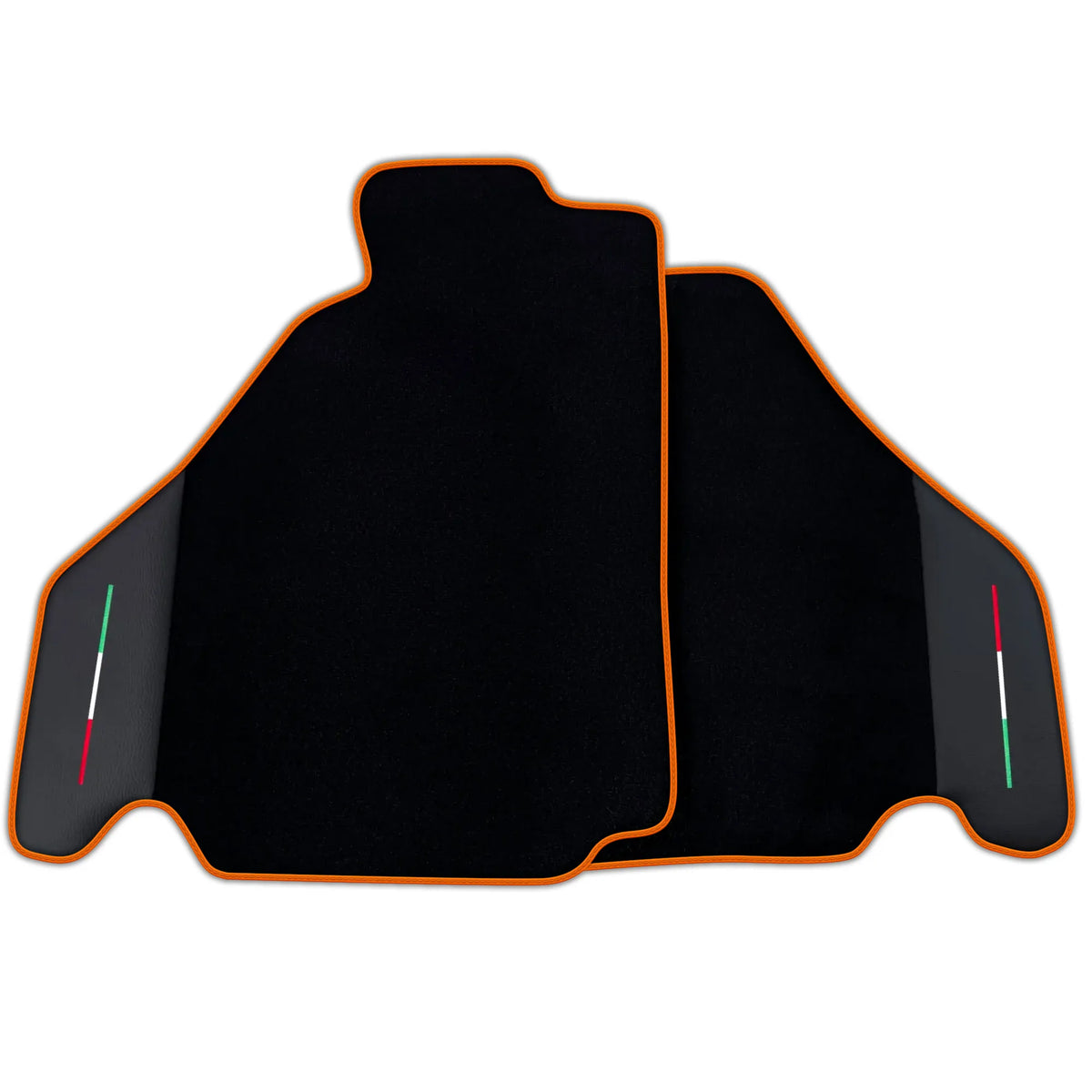 Black Floor Mats for Ferrari 360 (1999-2005) with Leather | Italian Edition