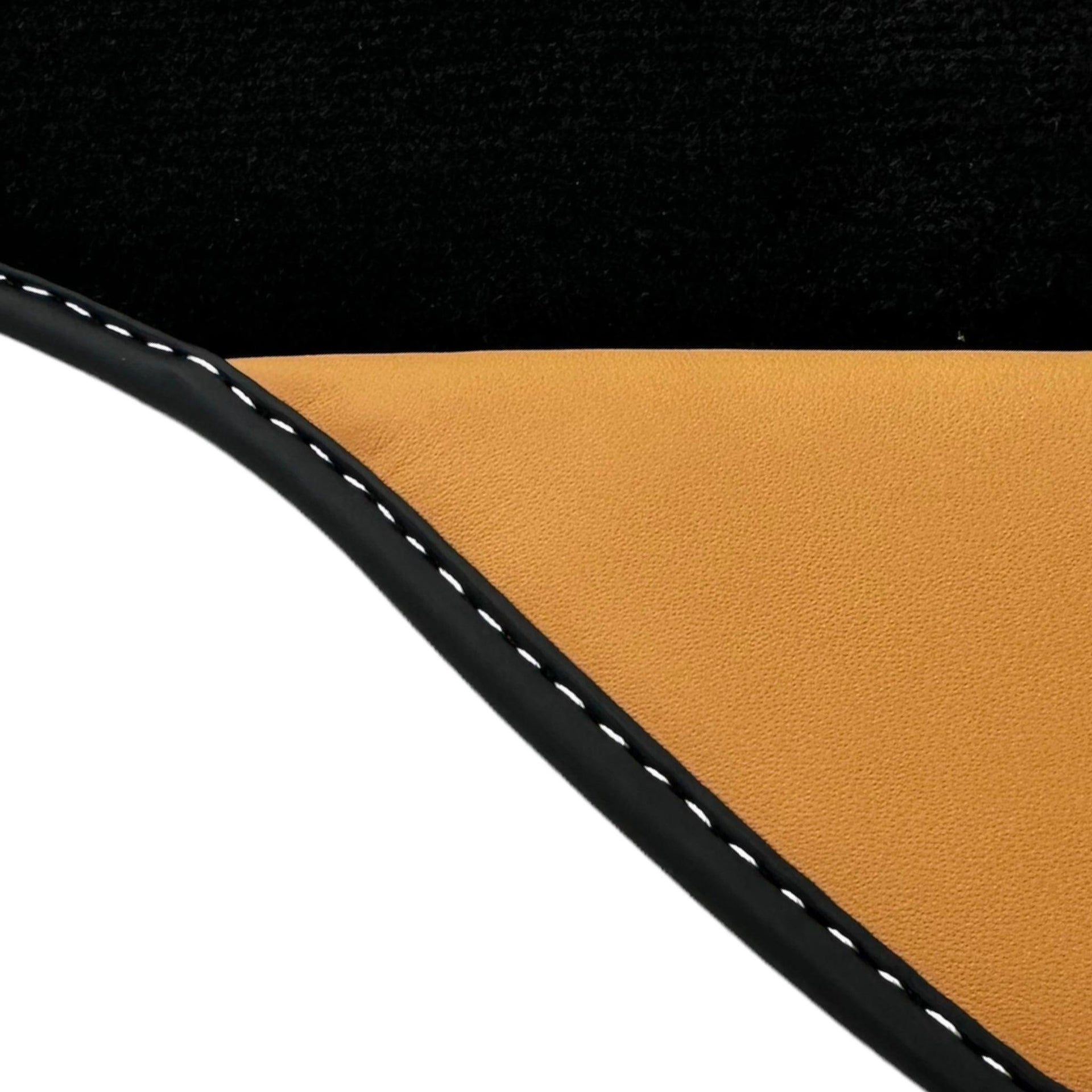 Black Floor Mats for Ferrari 458 Spider (2012-2015) with Beige Nappa Leather | Italian Edition - AutoWin