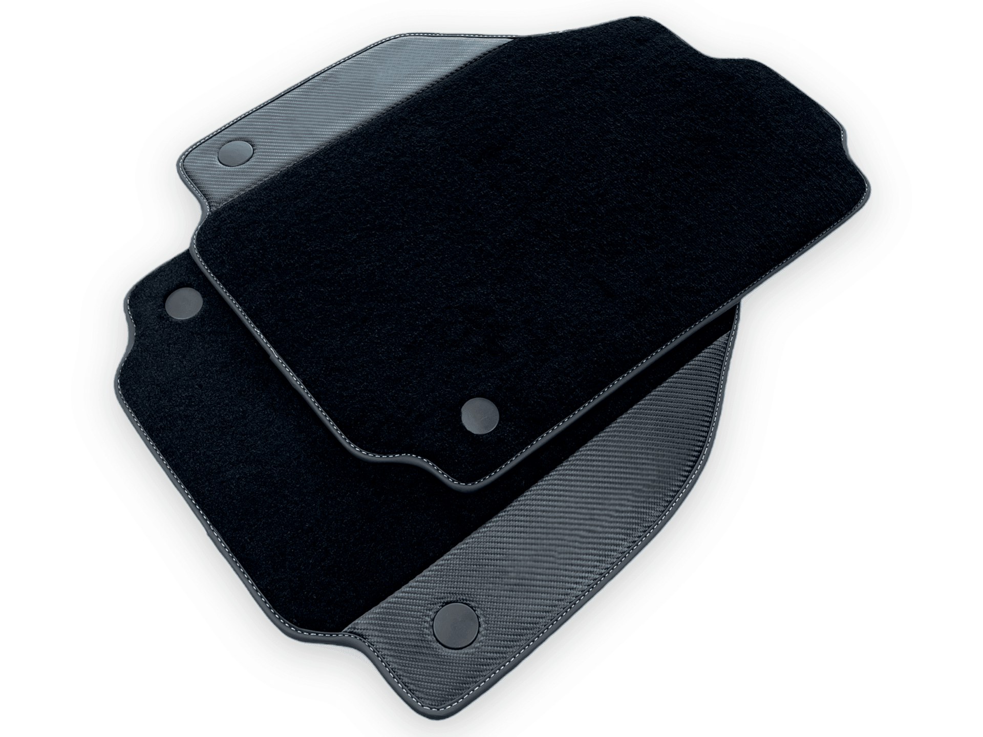 Black Floor Mats For Ferrari 458 Italia 2009-2015 With Carbon Fiber Leather - AutoWin