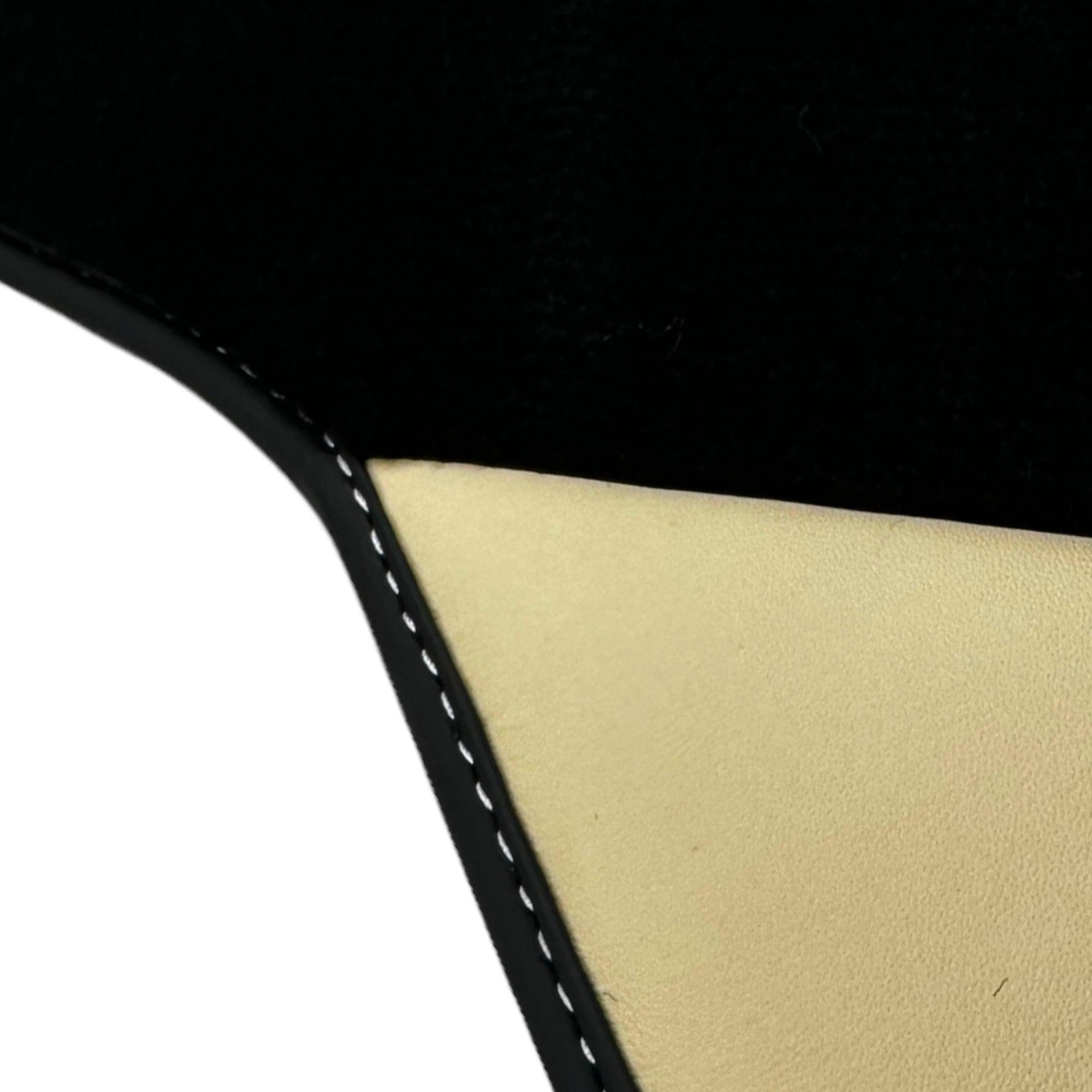 Black Floor Mats for Ferrari 458 Spider (2012-2015) with Crema Nappa Leather | Italian Edition - AutoWin