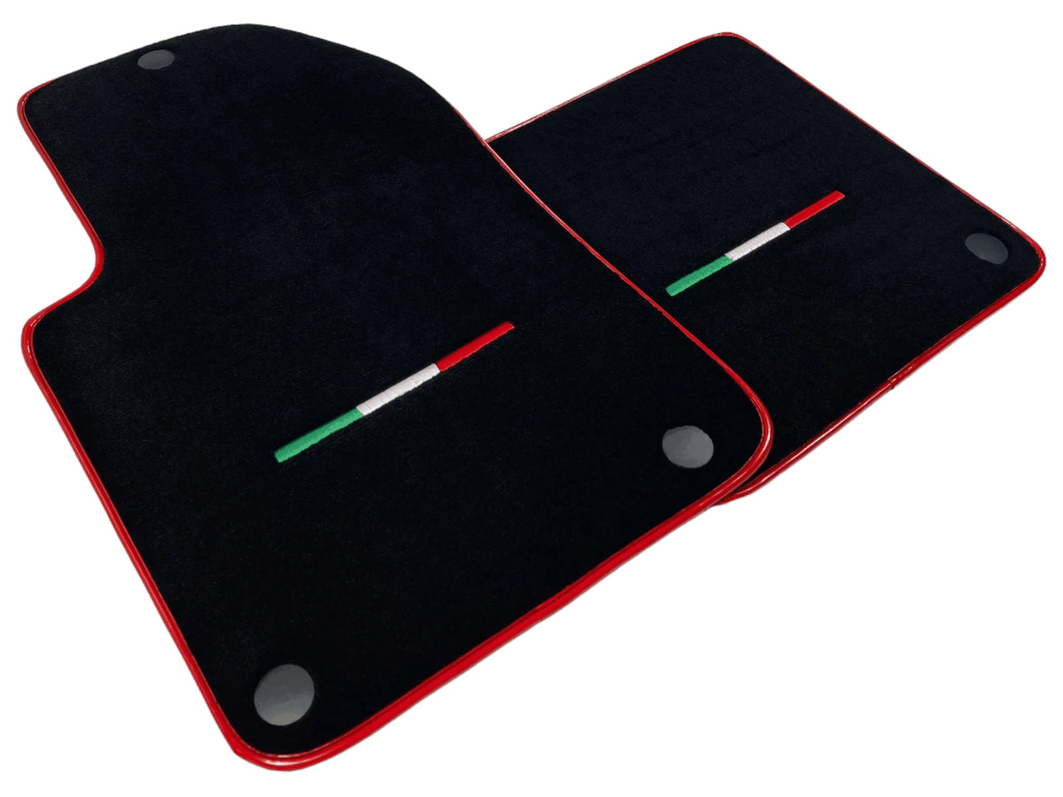 Black Floor Mats For Ferrari 612 Scaglietti 2005-2011 With Red Trim - AutoWin