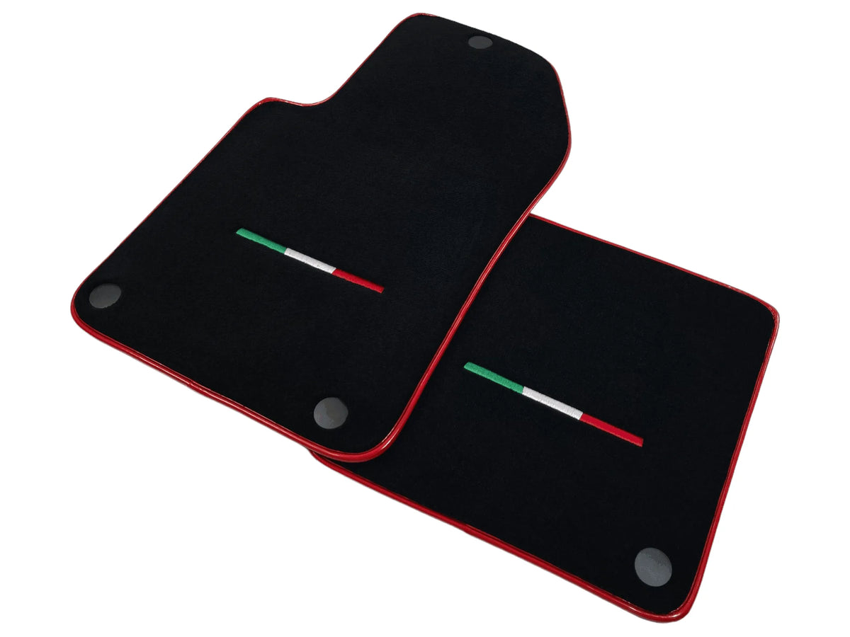 Black Floor Mats For Ferrari 612 Scaglietti 2005-2011 With Red Trim - AutoWin