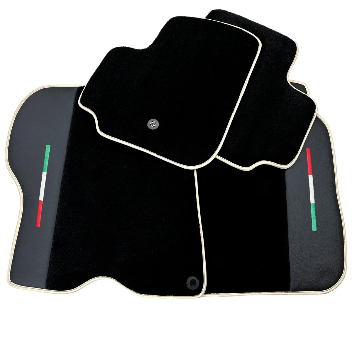 tappetini auto neri per Ferrari GTC4 Lusso (2016-2023) con pelle | rifinitura beige - AutoWin