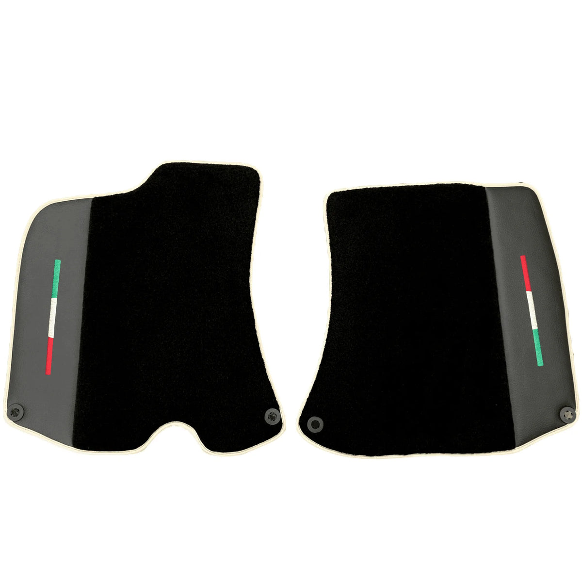 Black Floor Mats For Ferrari Portofino (2018-2023) With Leather and Beige Trim
