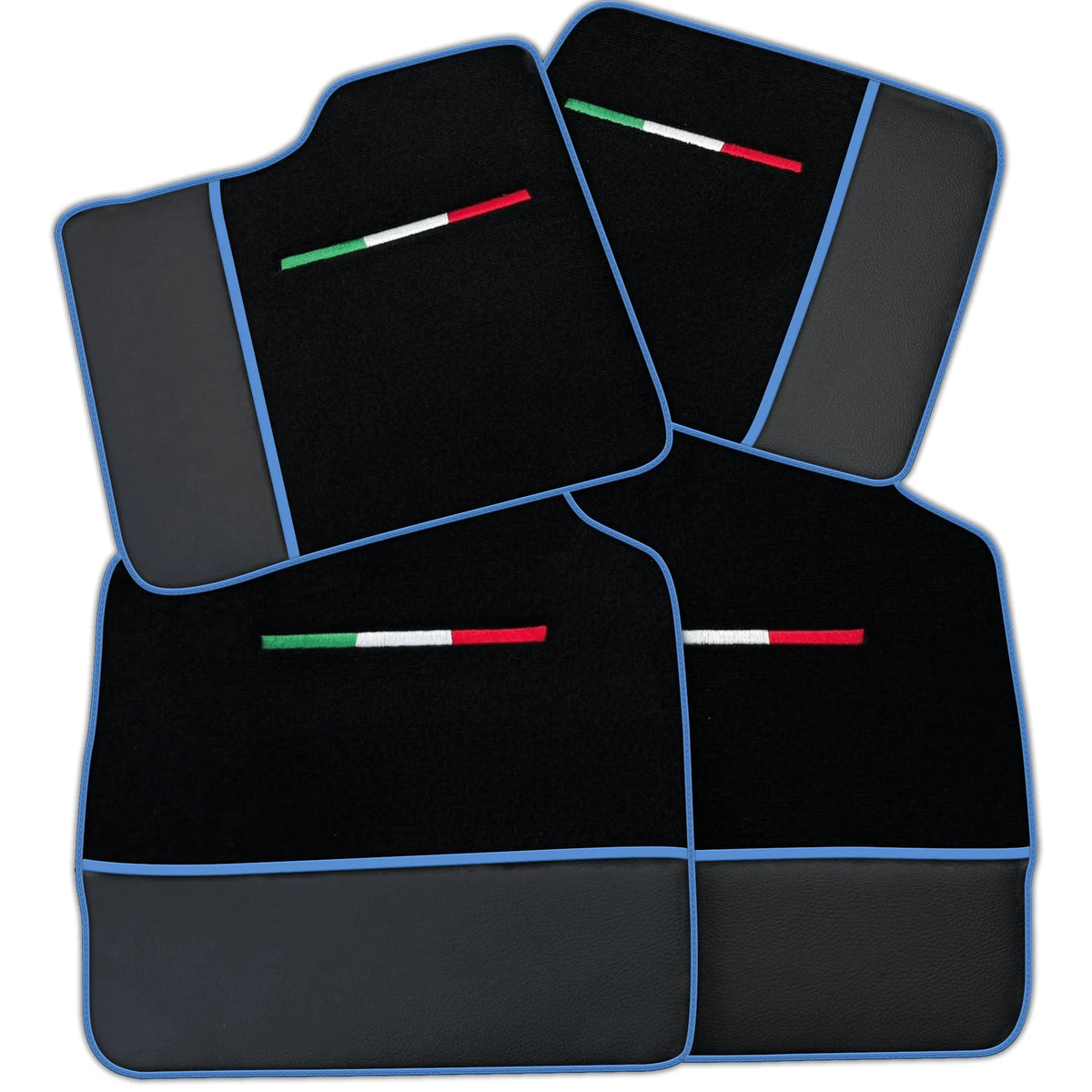 Black Floor Mats for Ferrari Purosangue (2023-2027) with Leather | Various Trim Colors
