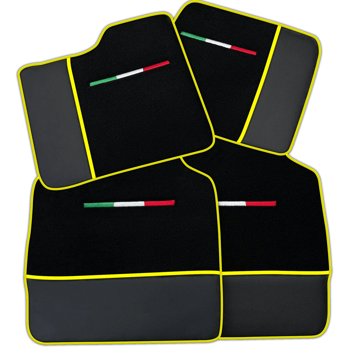 Black Floor Mats for Ferrari Purosangue (2023-2027) with Leather | Various Trim Colors