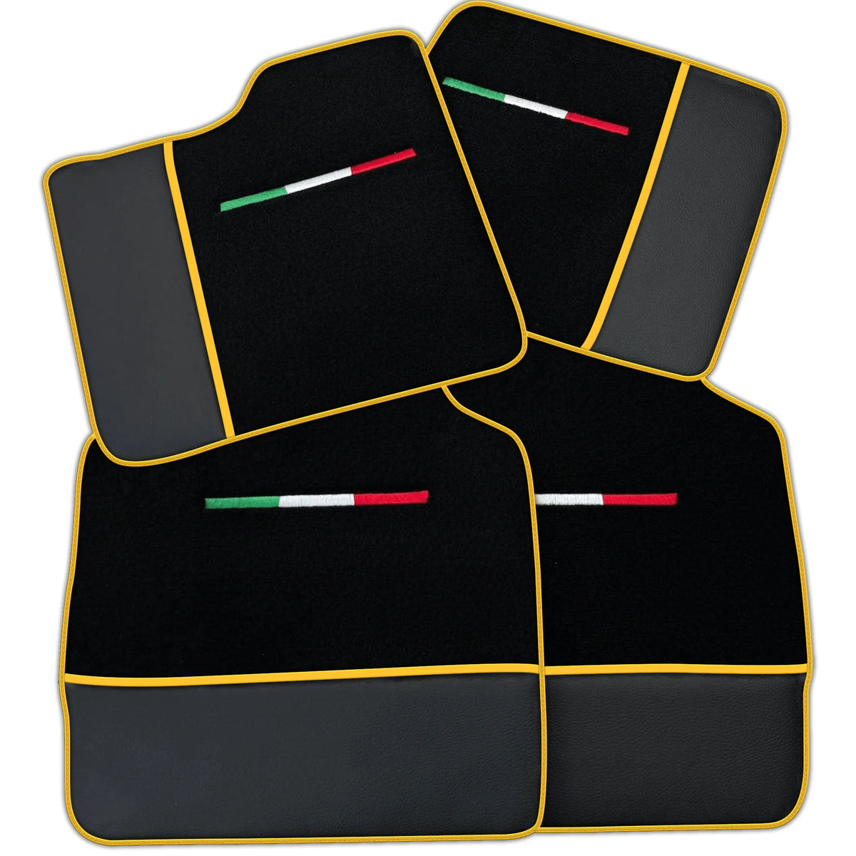 Black Floor Mats for Ferrari Purosangue (2023-2027) with Leather | Various Trim Colors