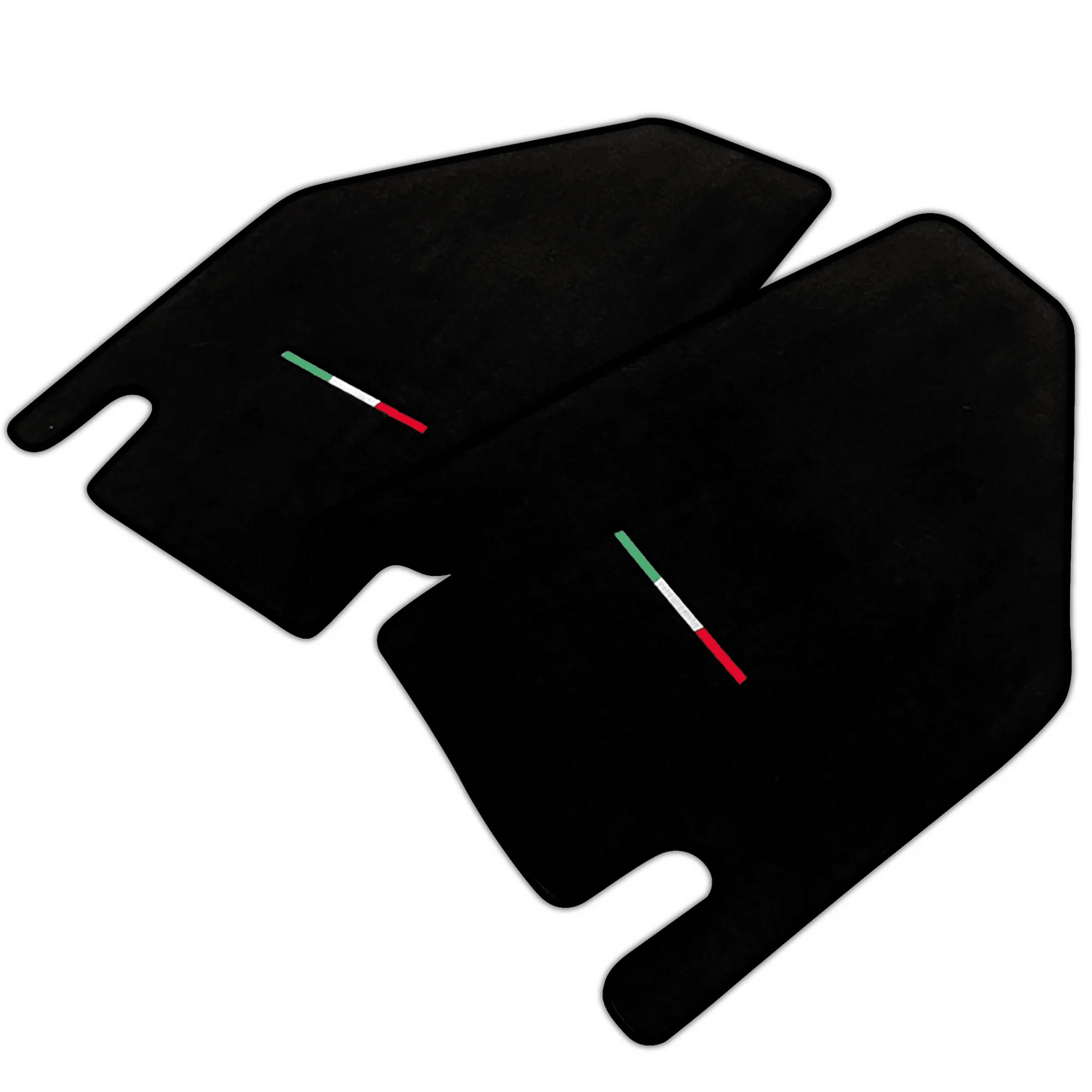Black Floor Mats for Lamborghini Countach with Italian Flag | Various Trim Colors